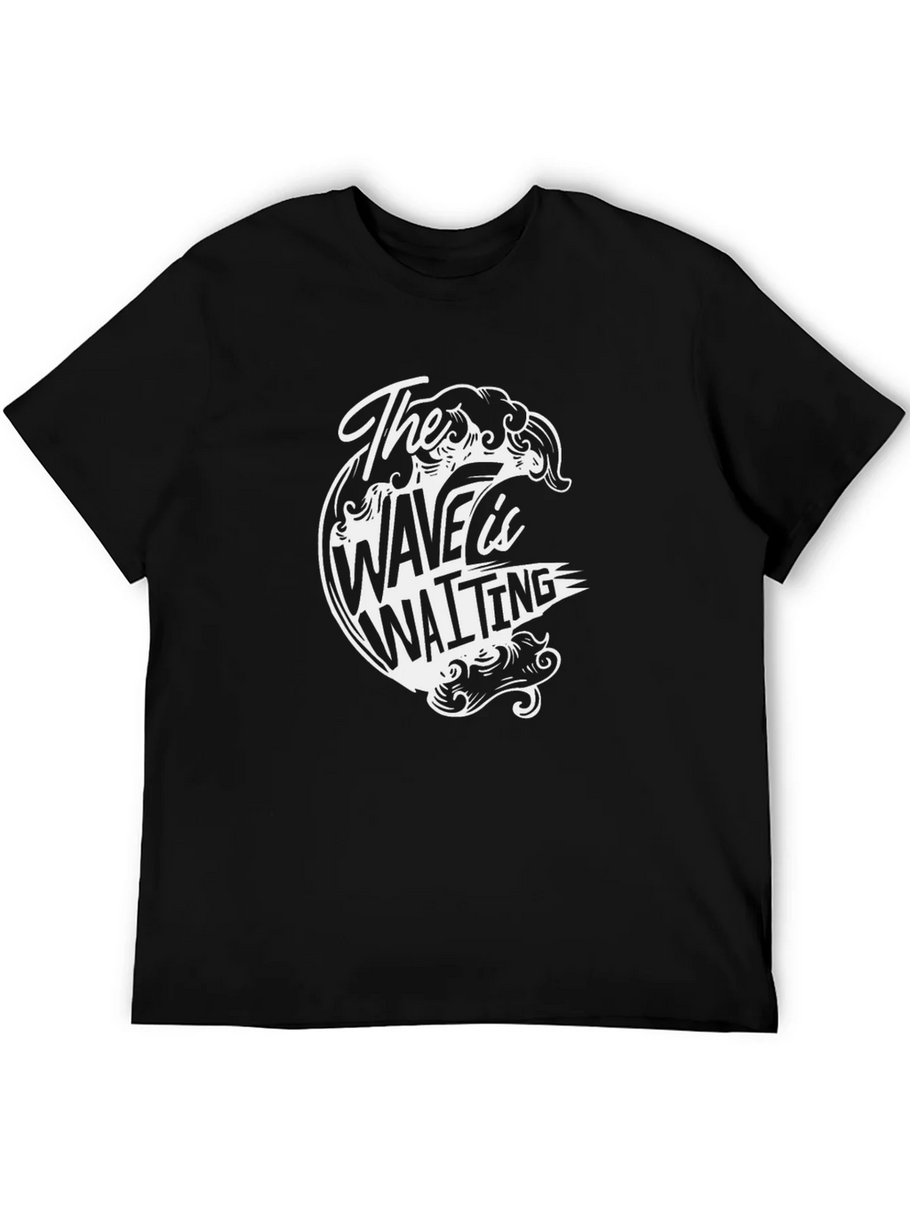 The Wave is Waiting Graphic Black T-Shirt product image 5