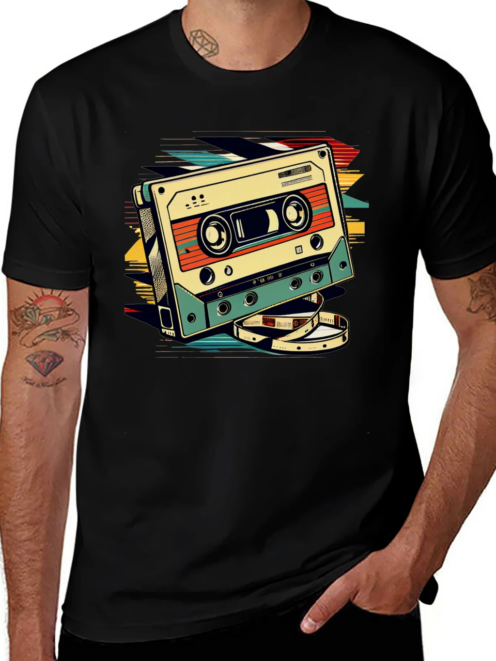 Retro Cassette Graphic T-Shirt - Vintage Style product image 1