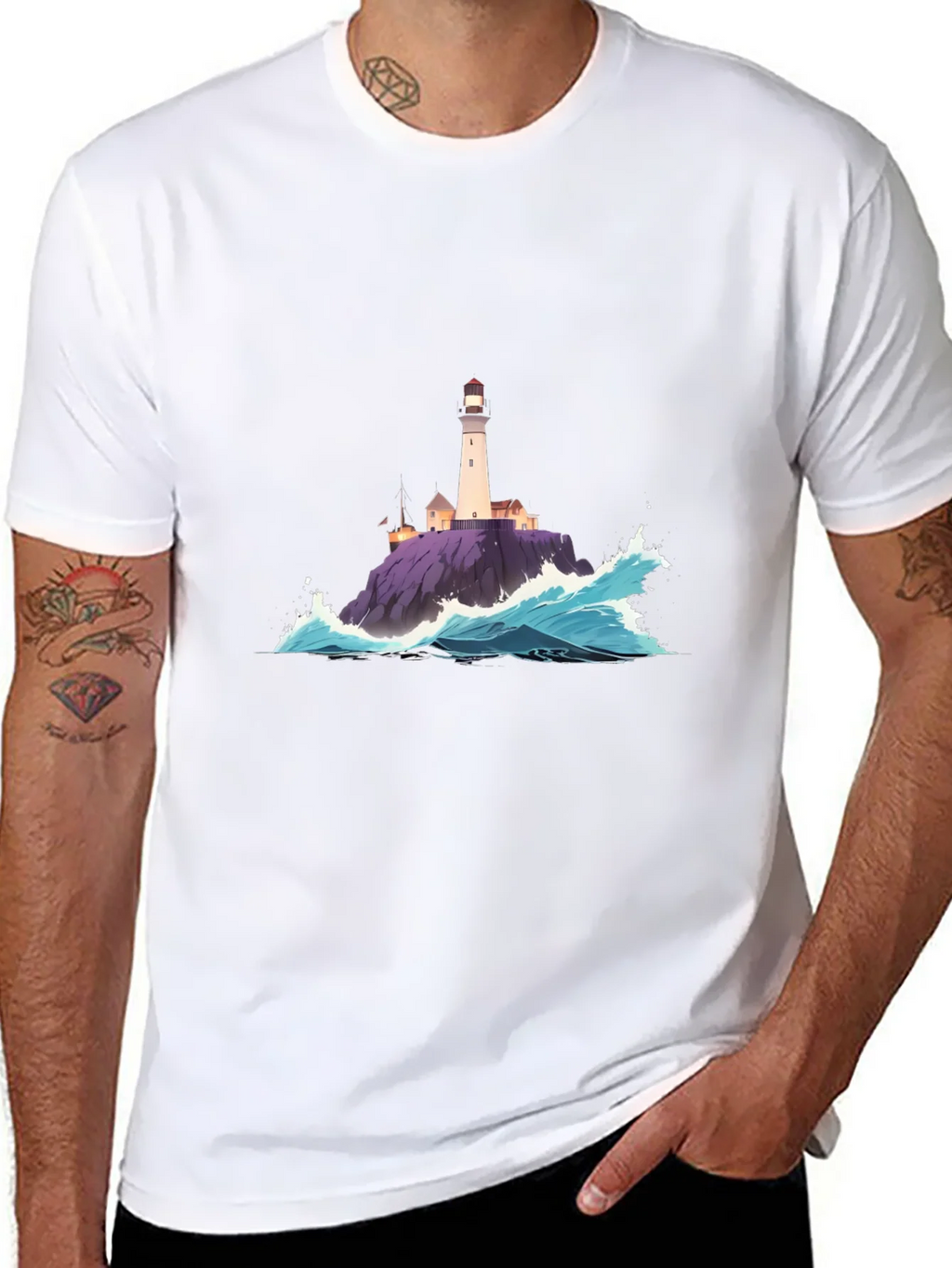 Lighthouse Wave Graphic Tee - Coastal Style product image 10
