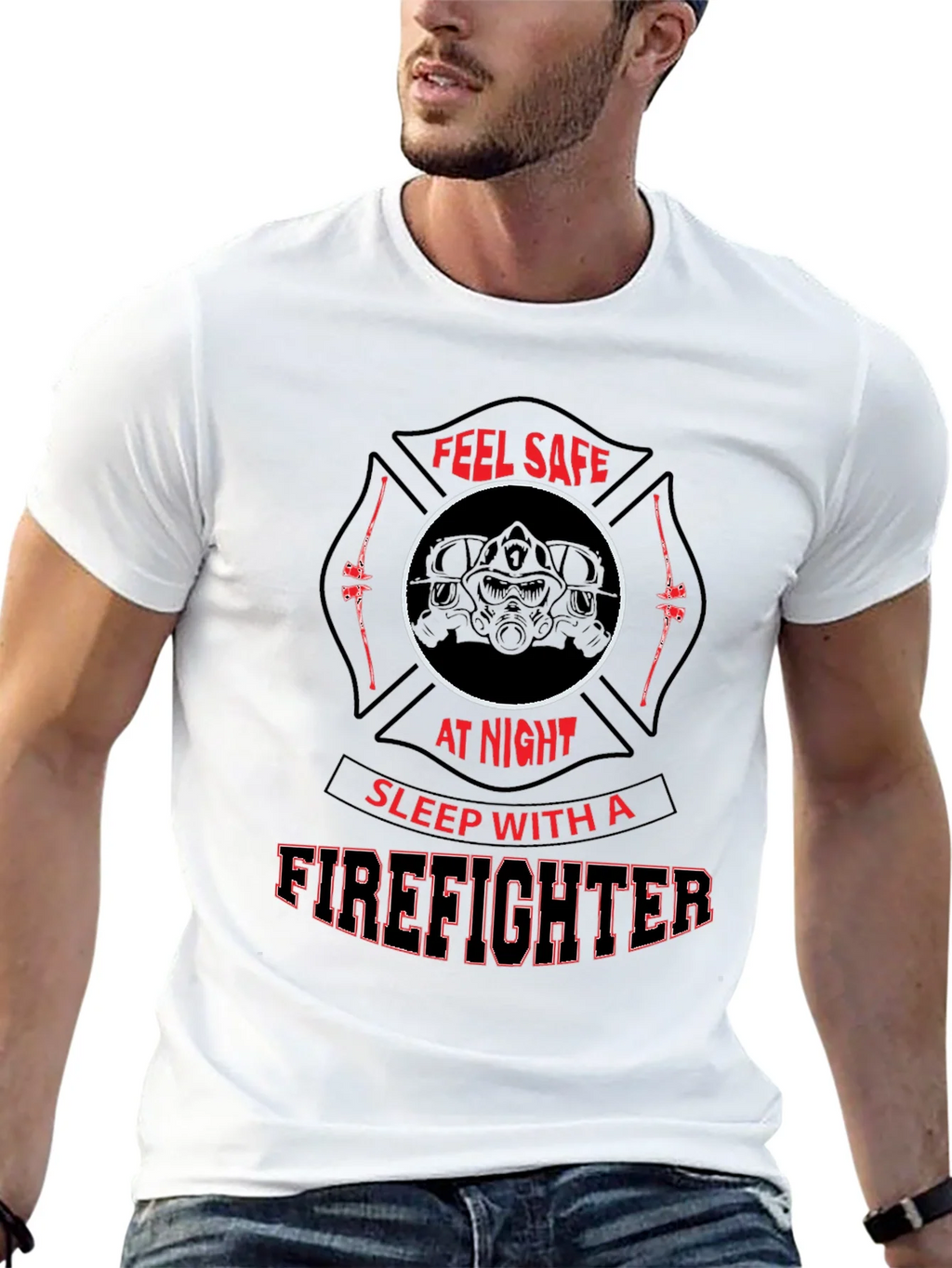 Feel Safe Firefighter T-Shirt product image 4