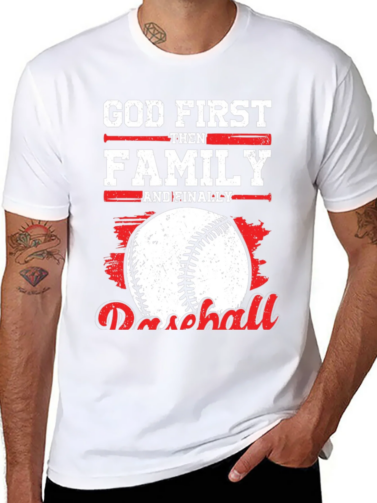 God First Family Then Baseball Graphic Tee product image 10