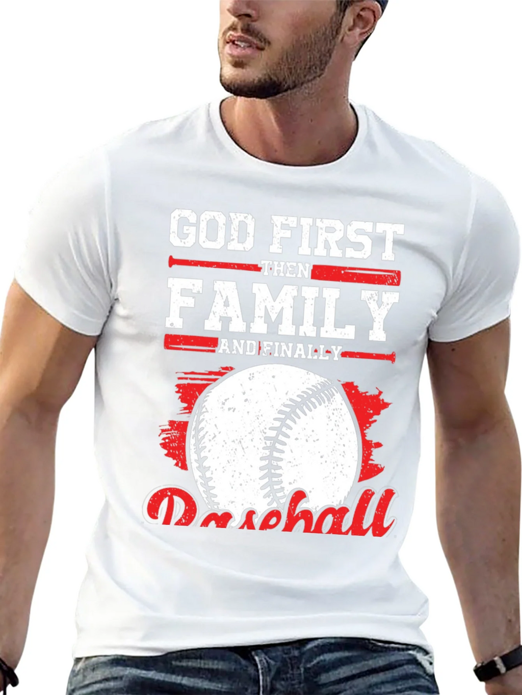God First Family Then Baseball Graphic Tee product image 4