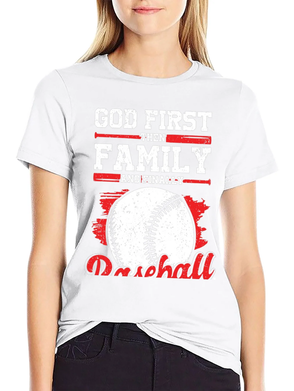 God First Family Then Baseball Graphic Tee product image 11