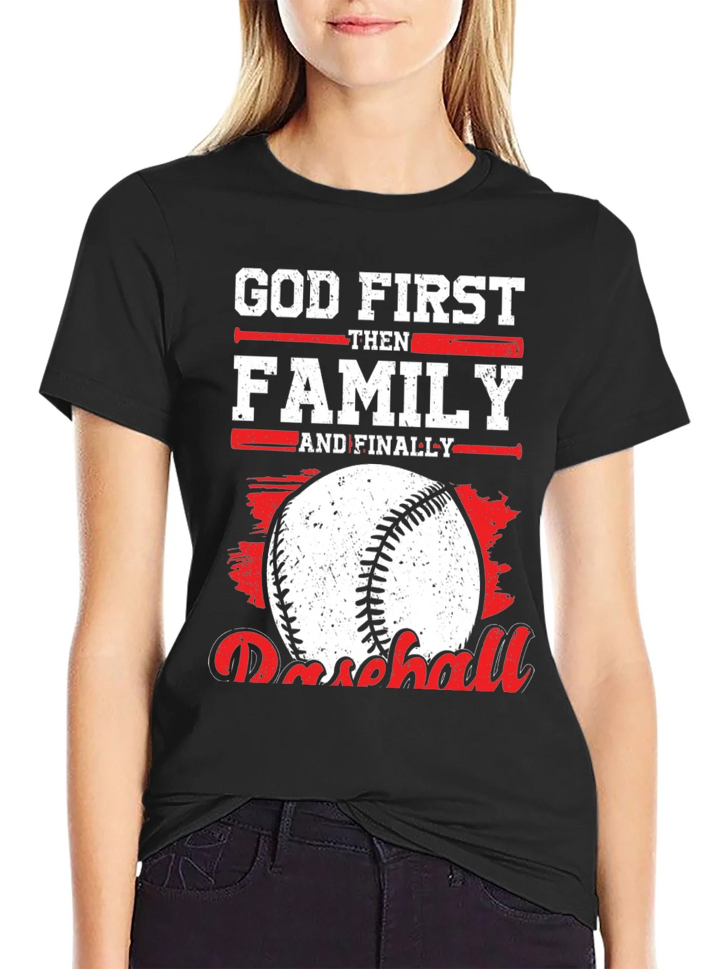 God First Family Then Baseball Graphic Tee product image 5