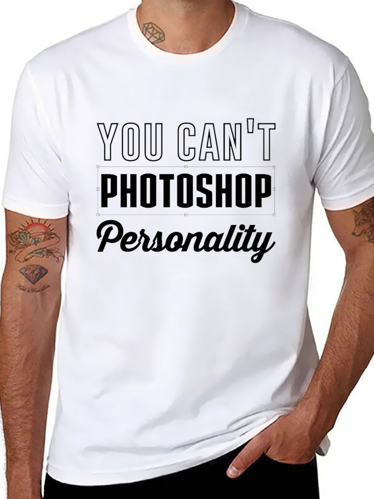 You Cant Photoshop Personality Black Tee product image 7