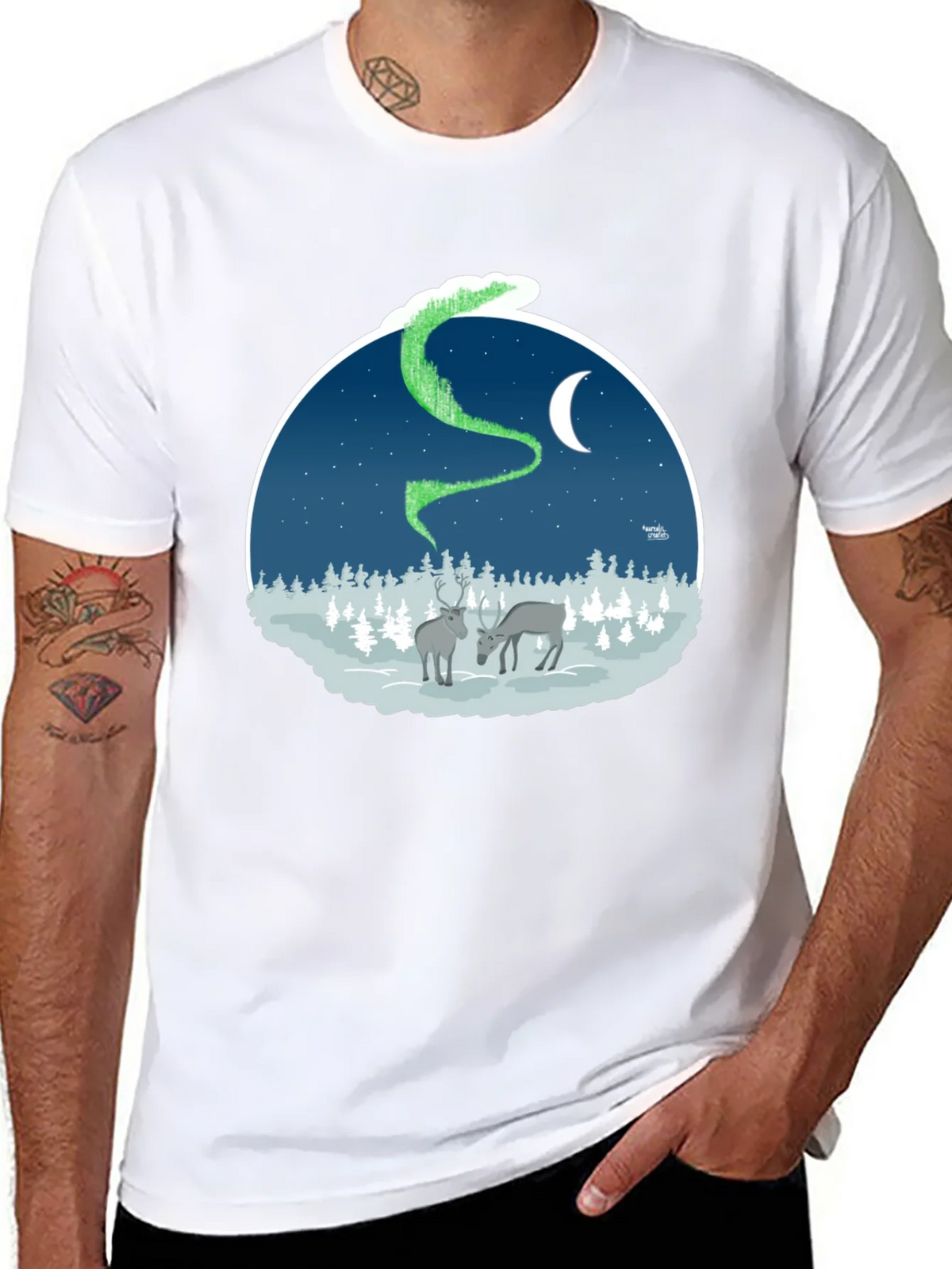 Northern Lights Deer Graphic Tee product image 7