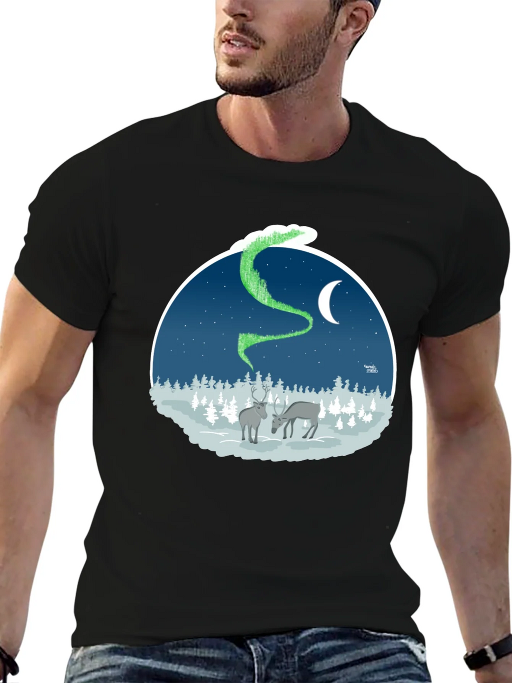 Northern Lights Deer Graphic Tee product image 6
