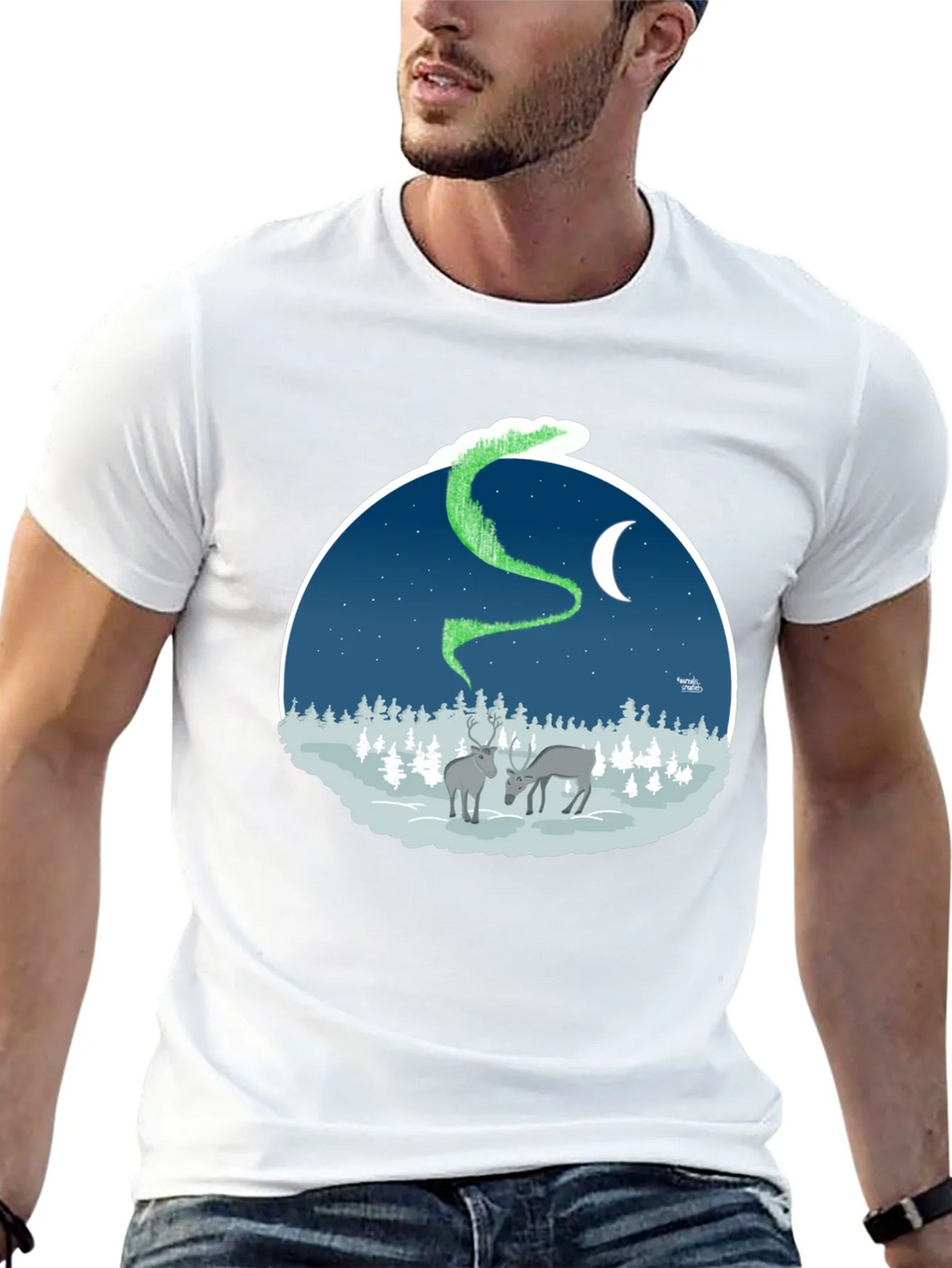 Northern Lights Deer Graphic Tee product image 12