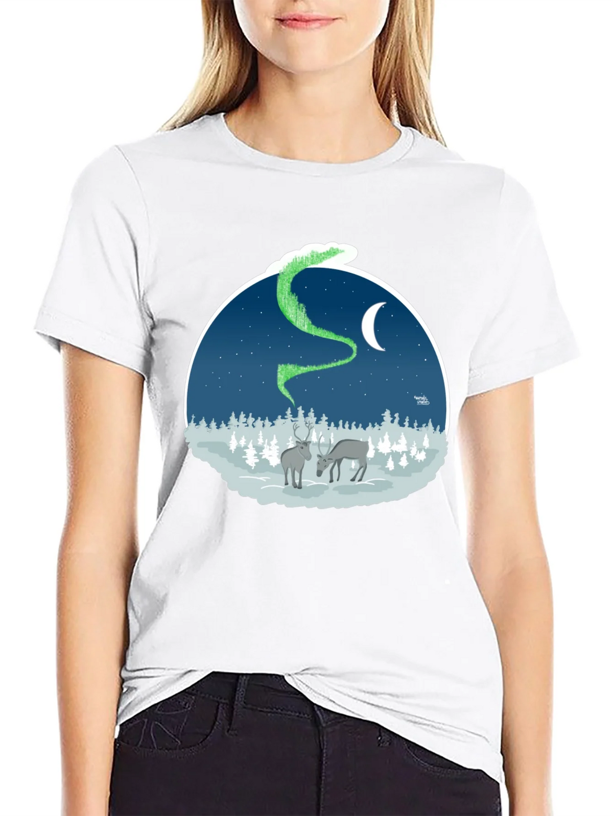 Northern Lights Deer Graphic Tee product image 8