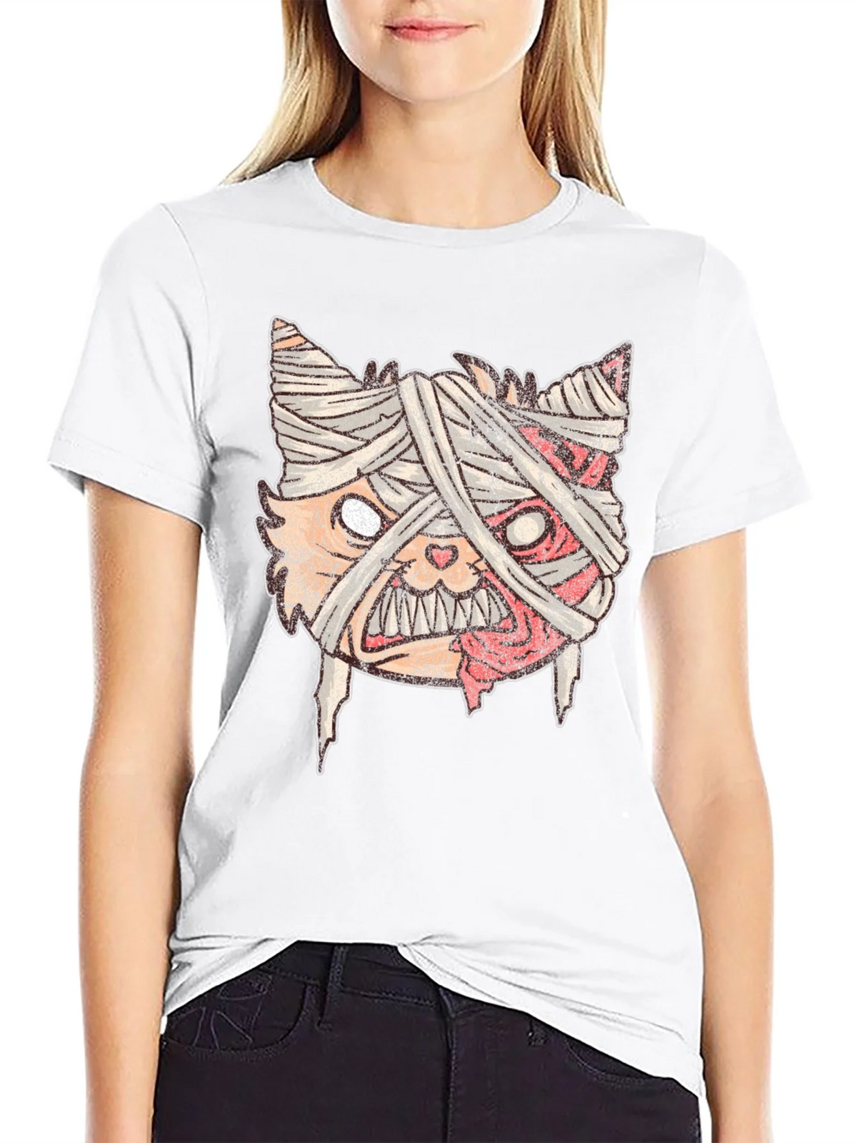 Mummy Cat Graphic Tee - Halloween Style product image 8