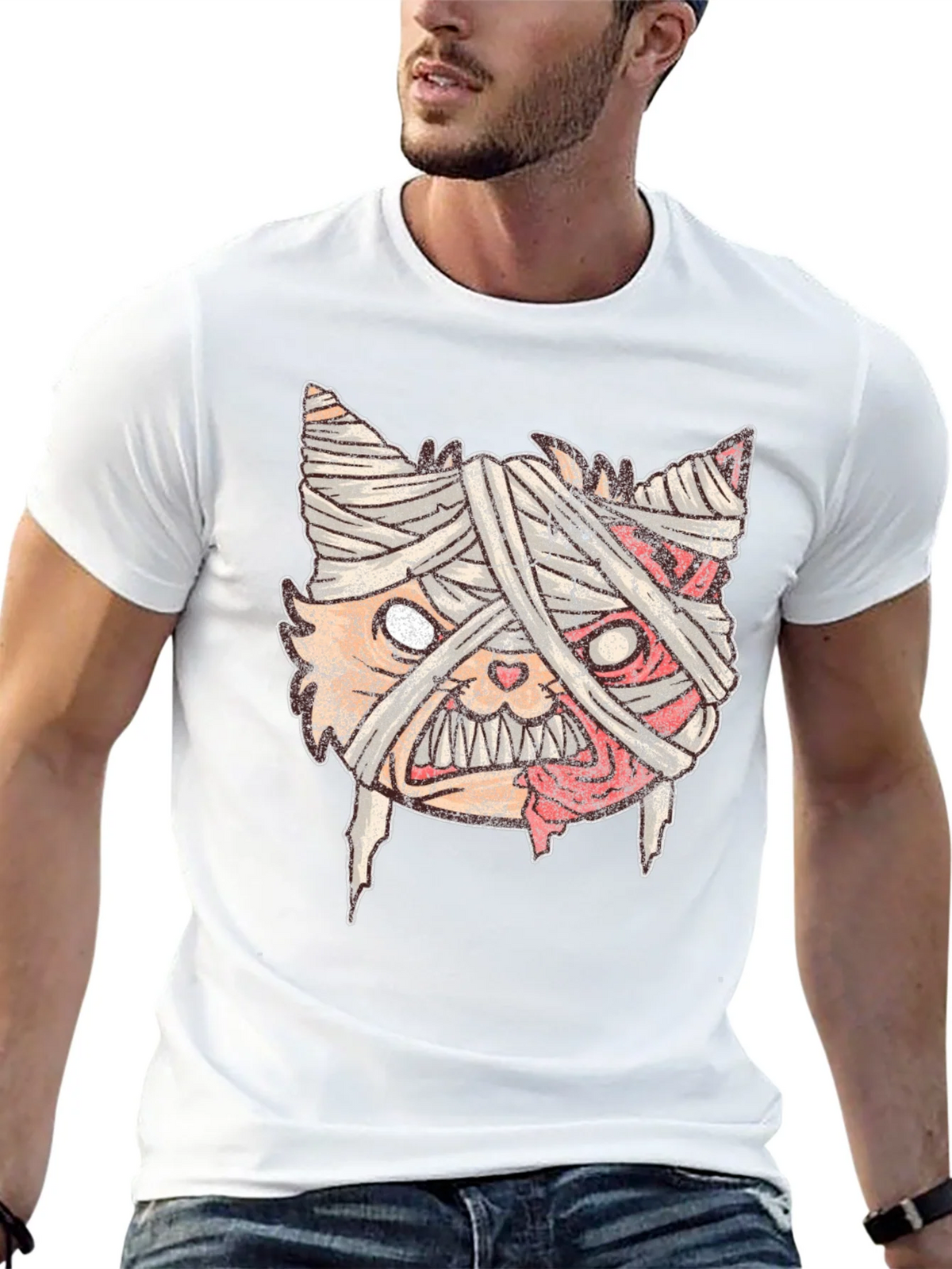 Mummy Cat Graphic Tee - Halloween Style product image 12