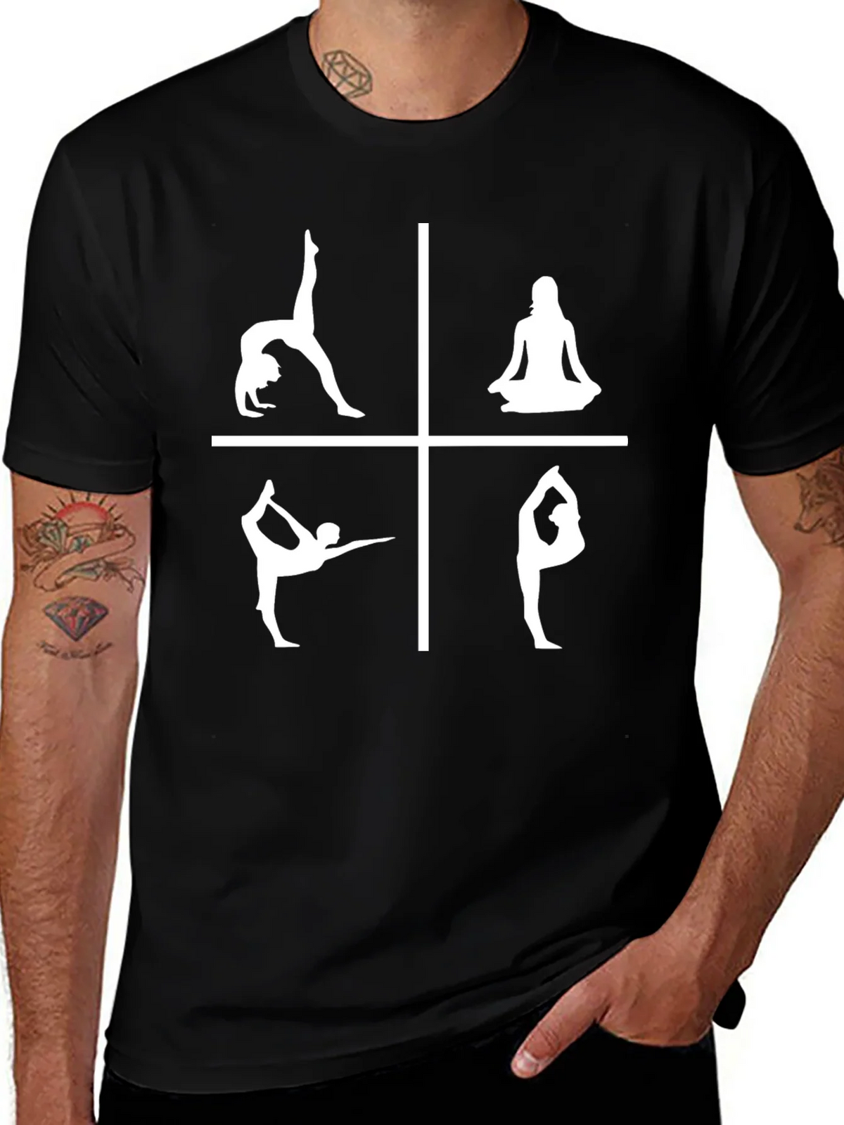 Yoga Pose T-Shirt - Black Graphic Tee product image 1