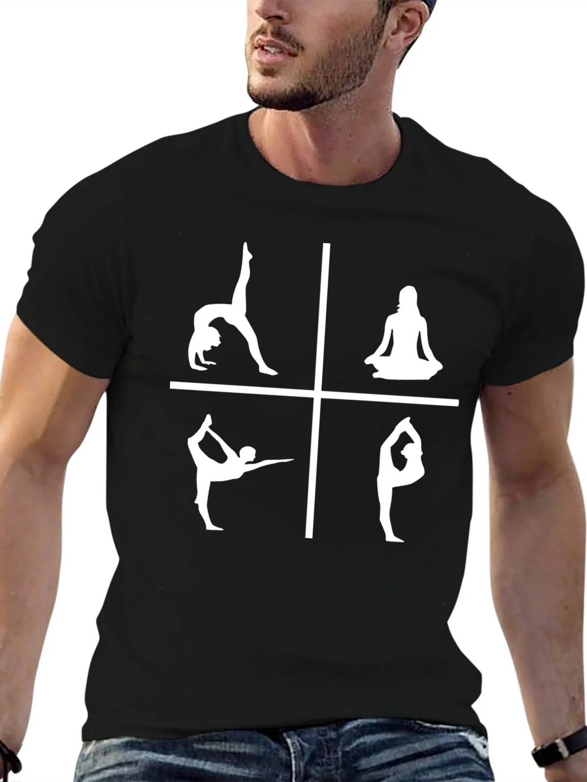 Yoga Pose T-Shirt - Black Graphic Tee product image 6