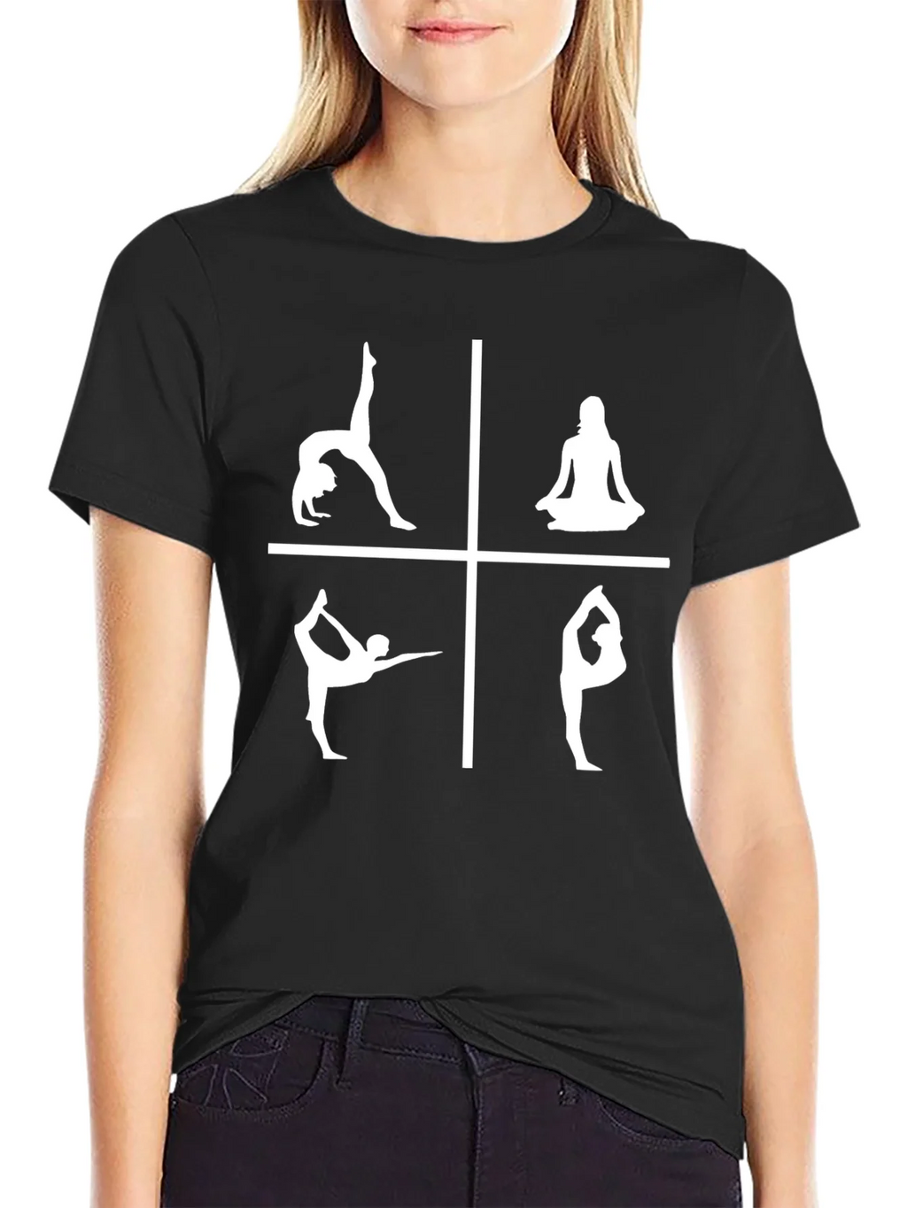 Yoga Pose T-Shirt - Black Graphic Tee product image 2