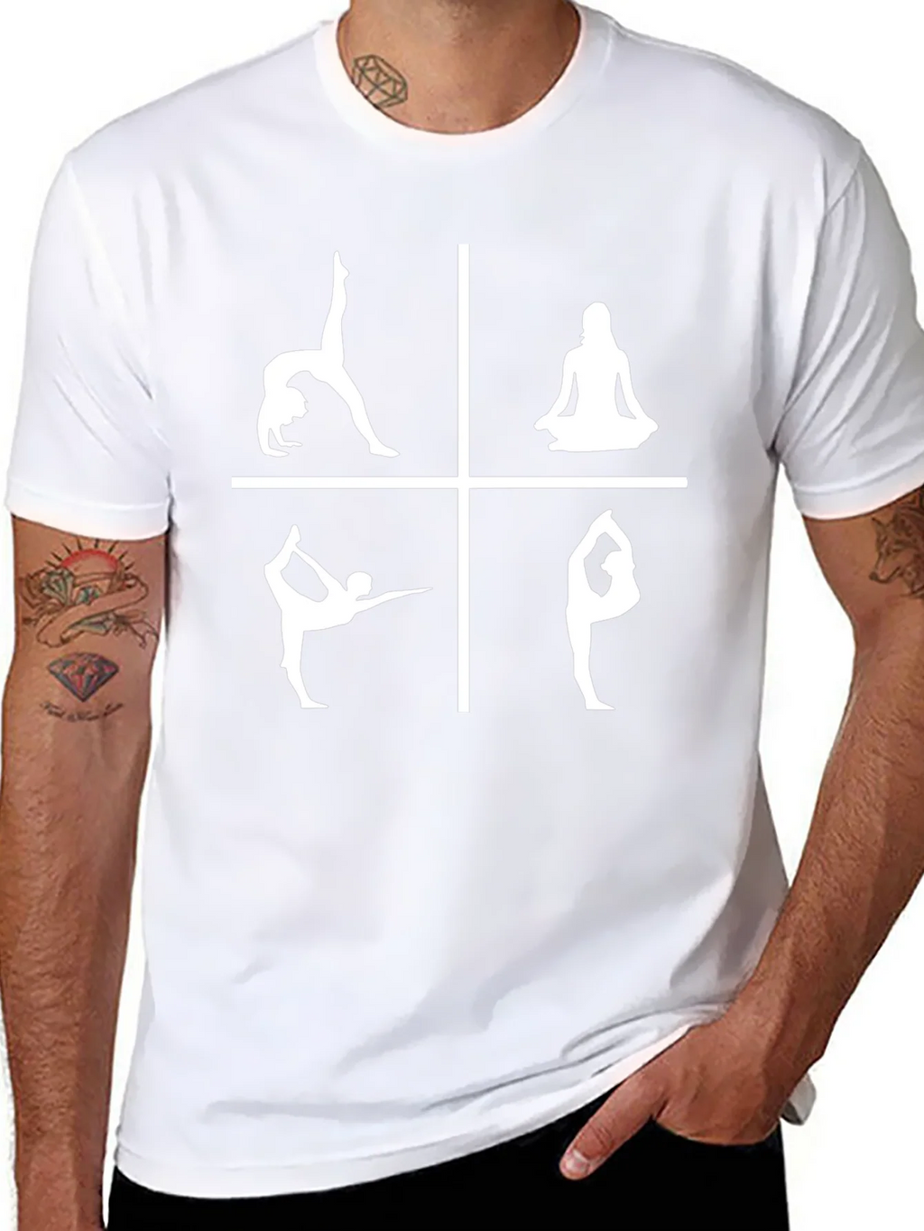 Yoga Pose T-Shirt - Black Graphic Tee product image 7