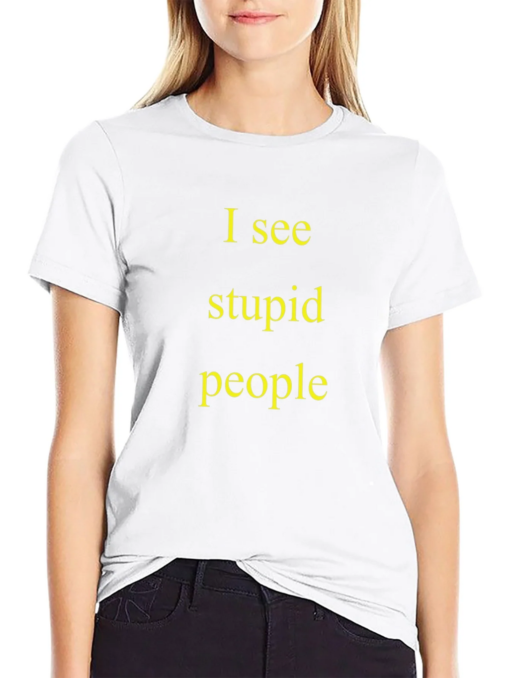 I See Stupid People Black T-Shirt product image 8