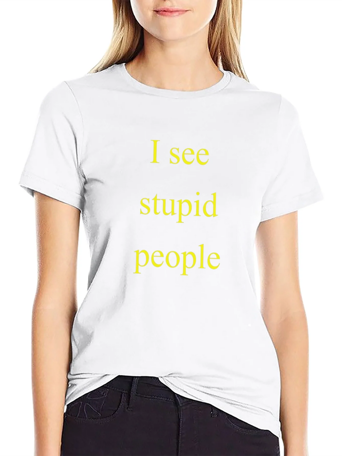 I See Stupid People Black T-Shirt product image 8