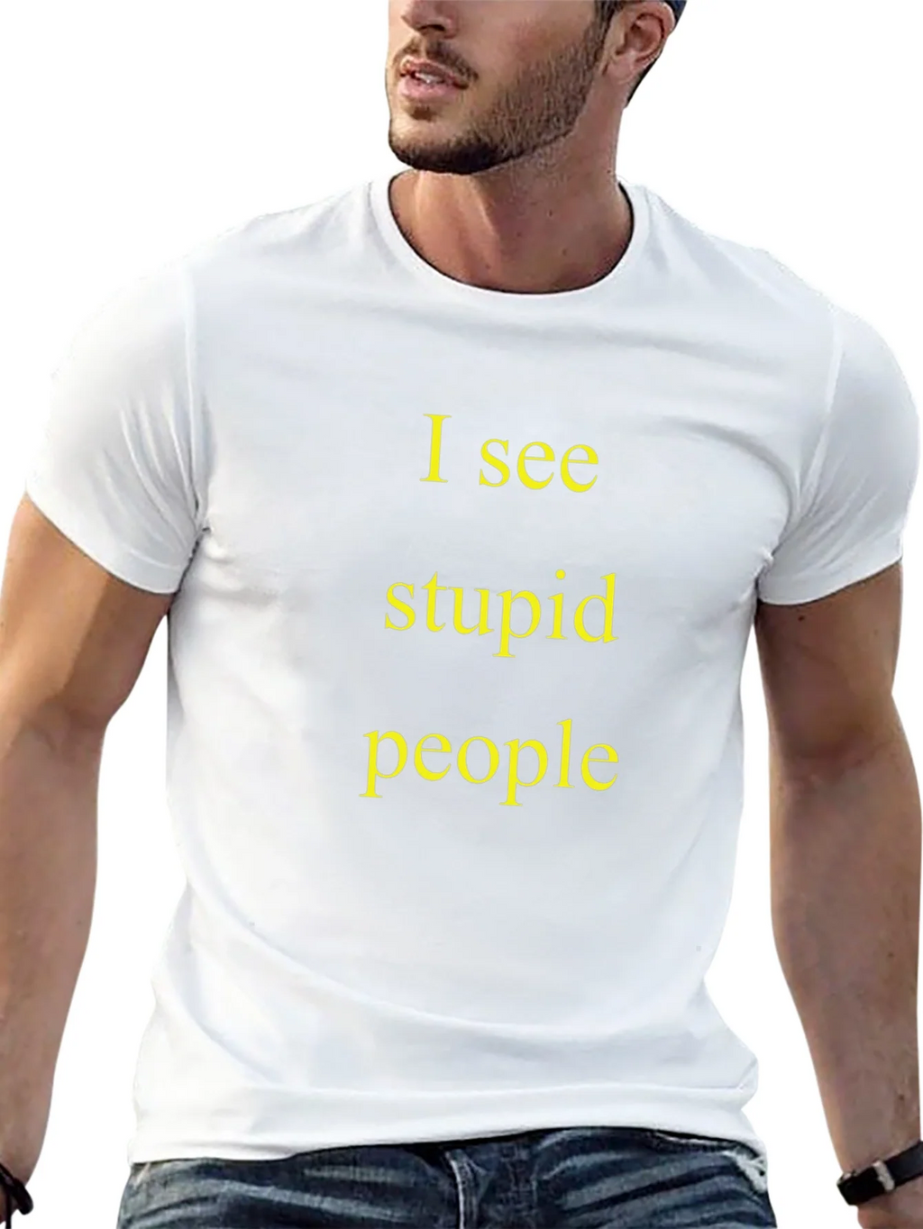 I See Stupid People Black T-Shirt product image 12