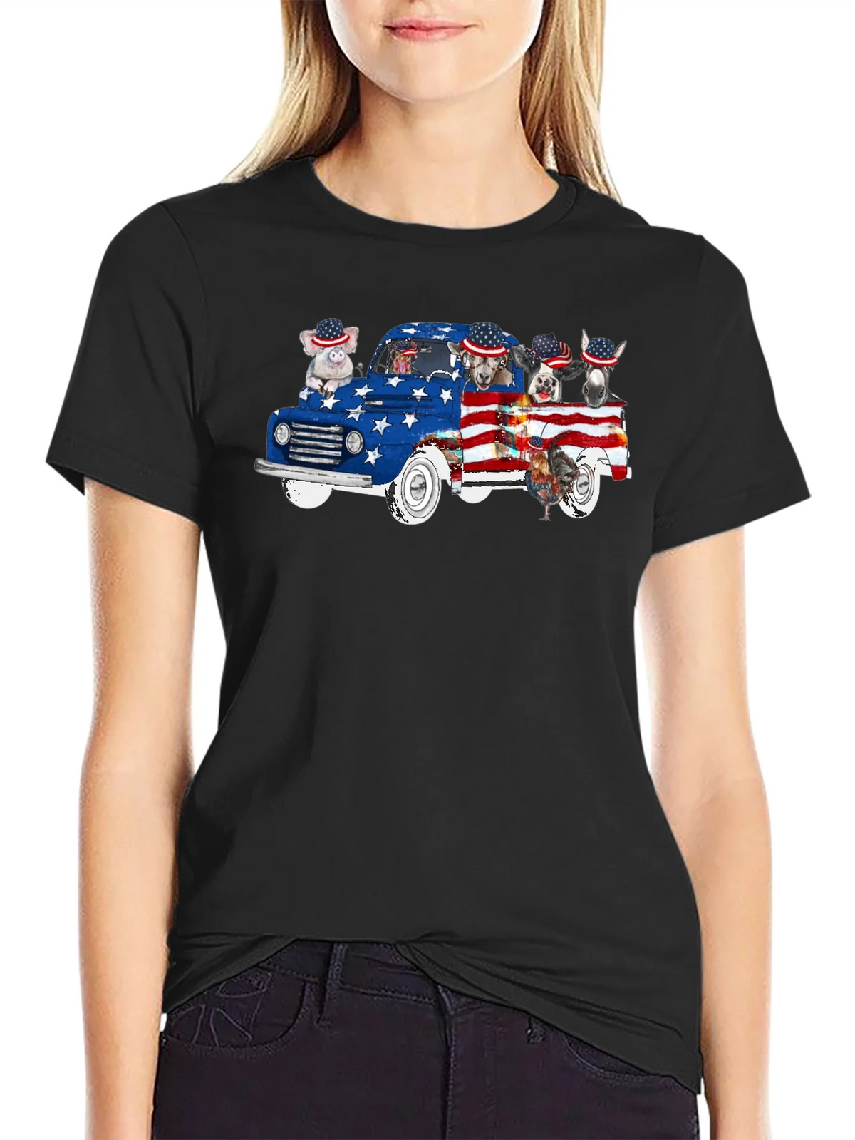 Patriotic Animals Truck T-Shirt product image 2