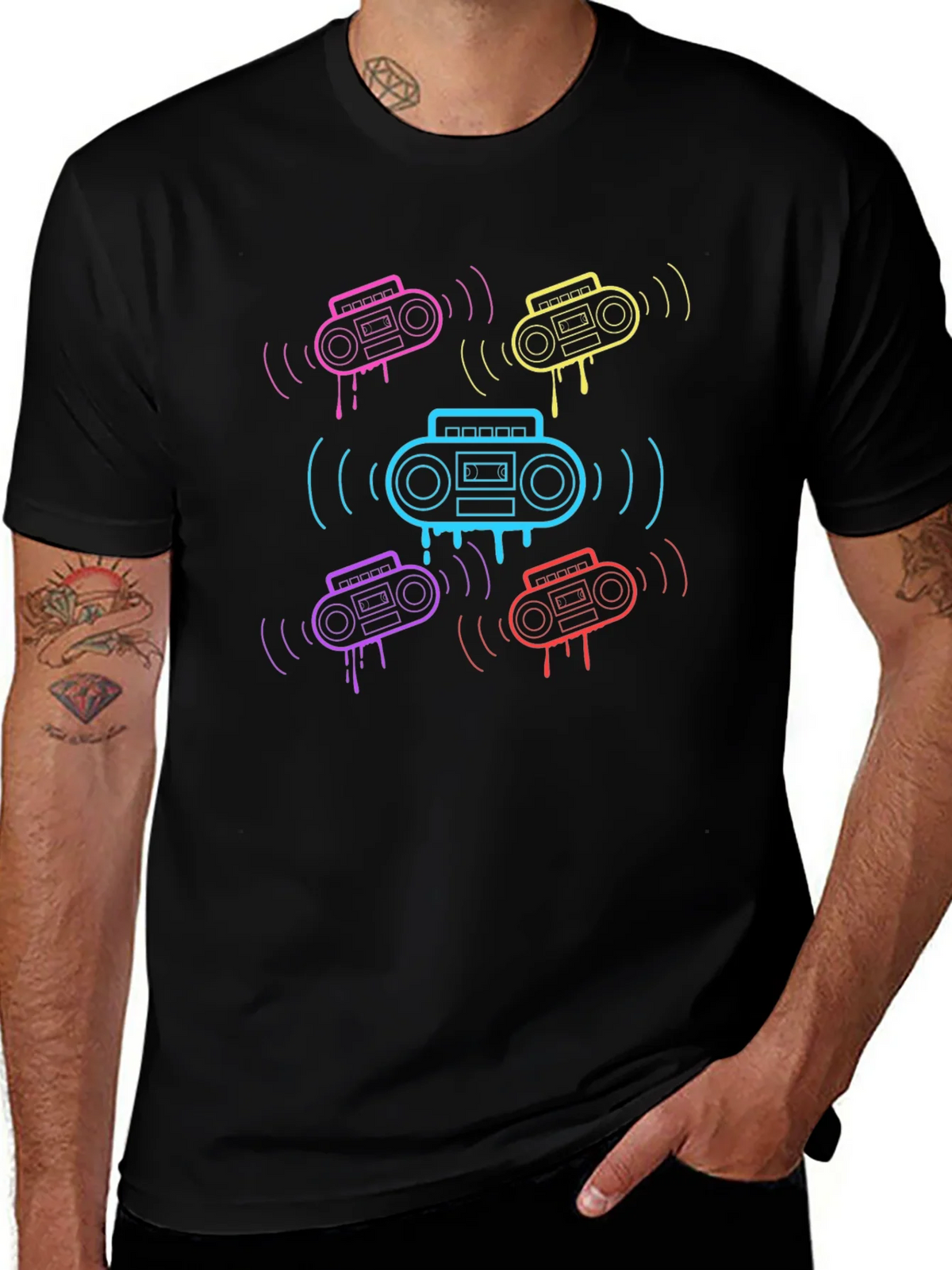 Retro Boombox Graphic T-Shirt product image 1