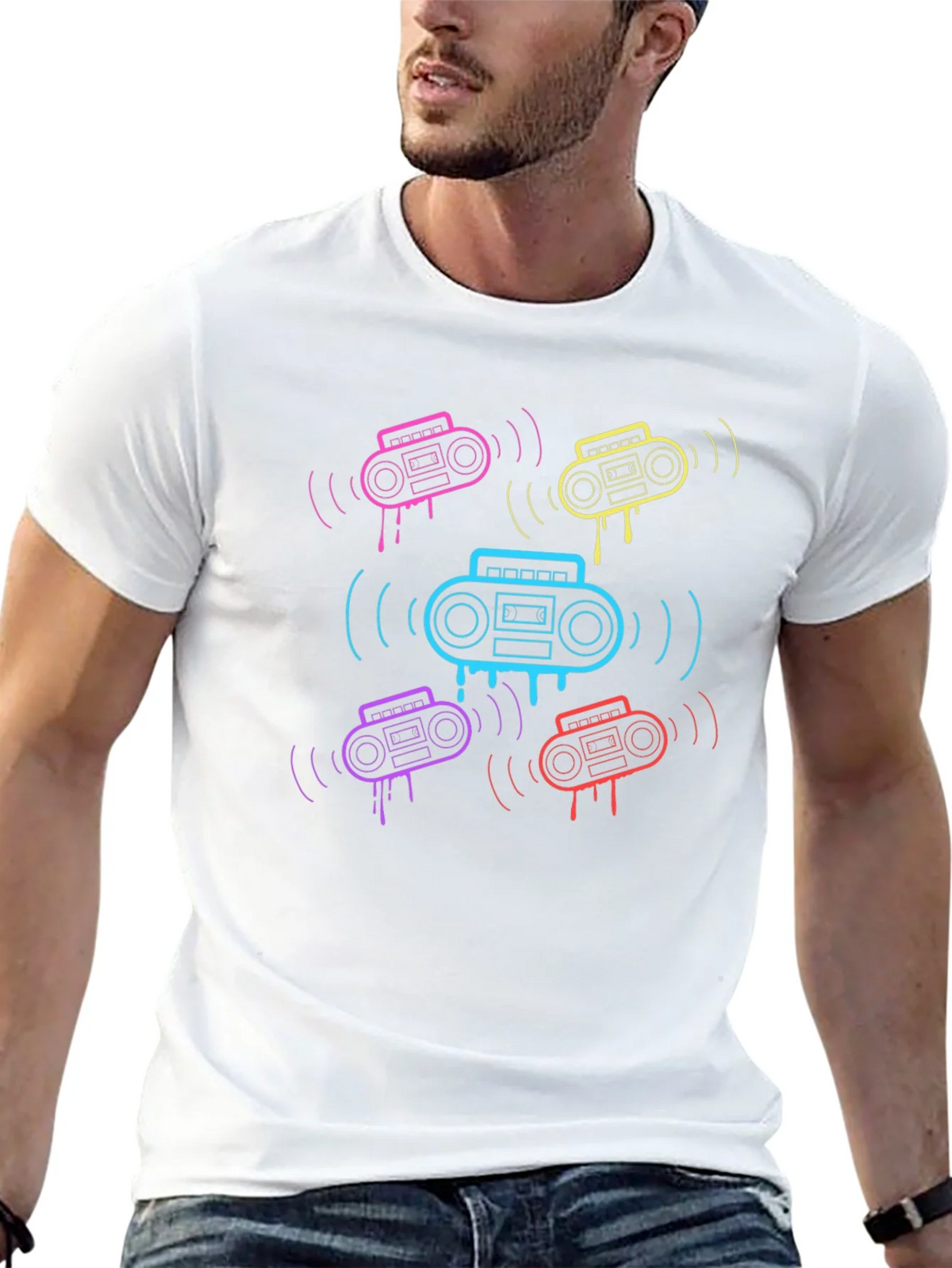 Retro Boombox Graphic T-Shirt product image 12