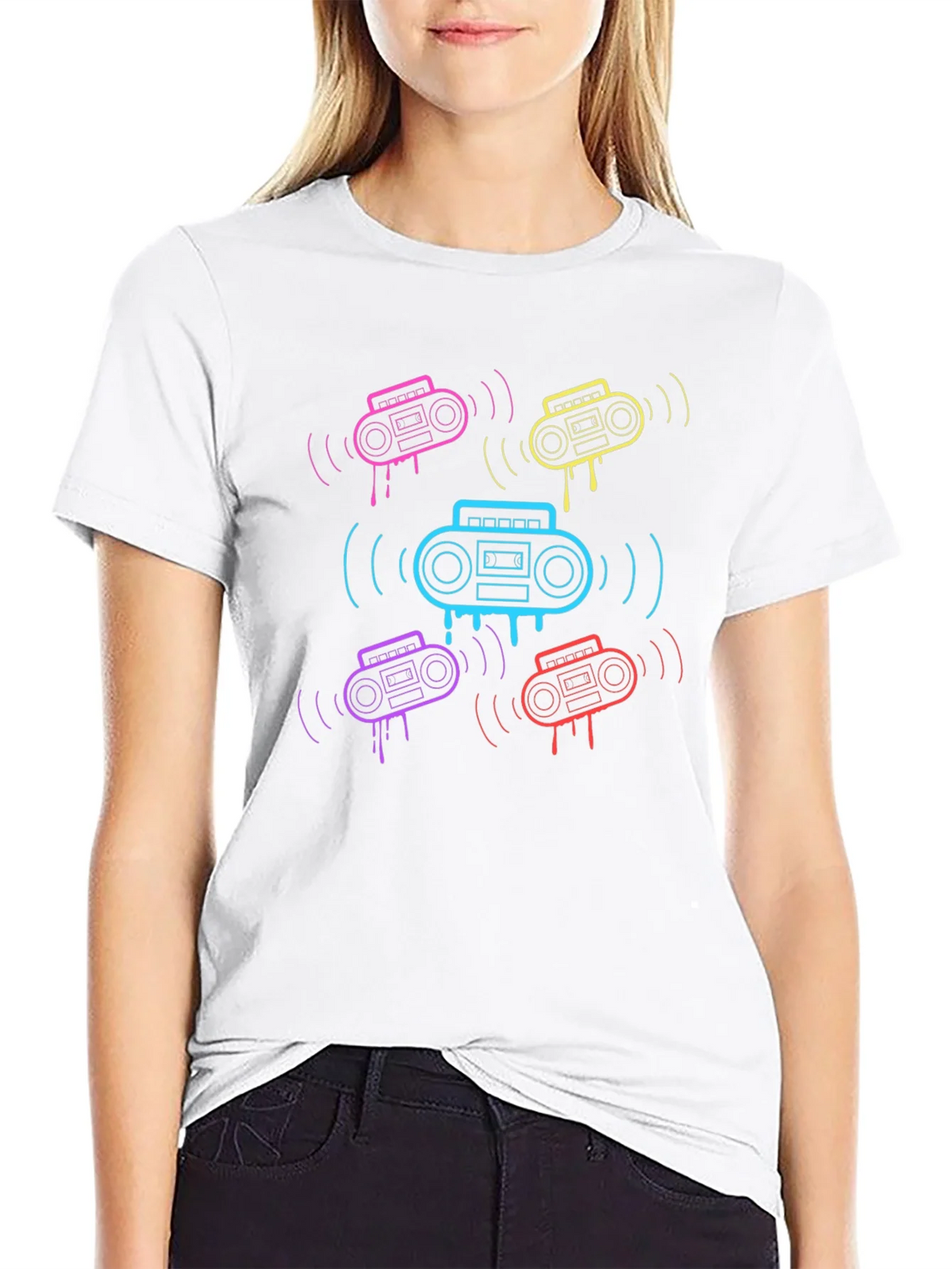 Retro Boombox Graphic T-Shirt product image 8