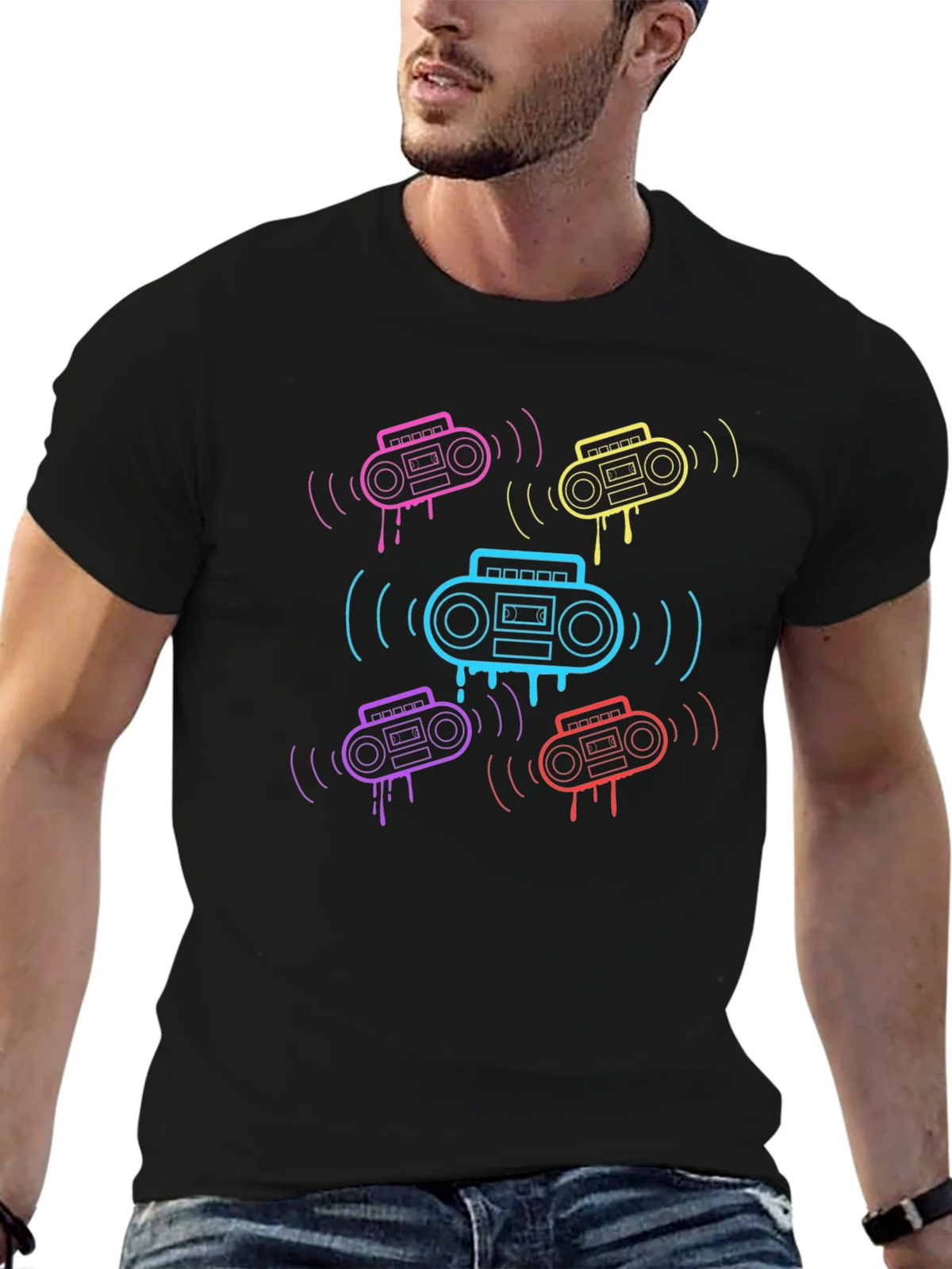 Retro Boombox Graphic T-Shirt product image 6