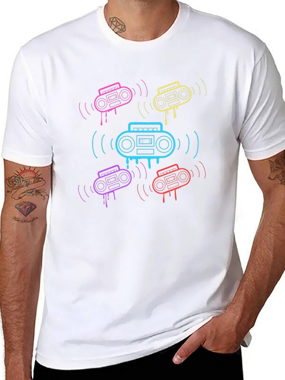 Retro Boombox Graphic T-Shirt product image 7