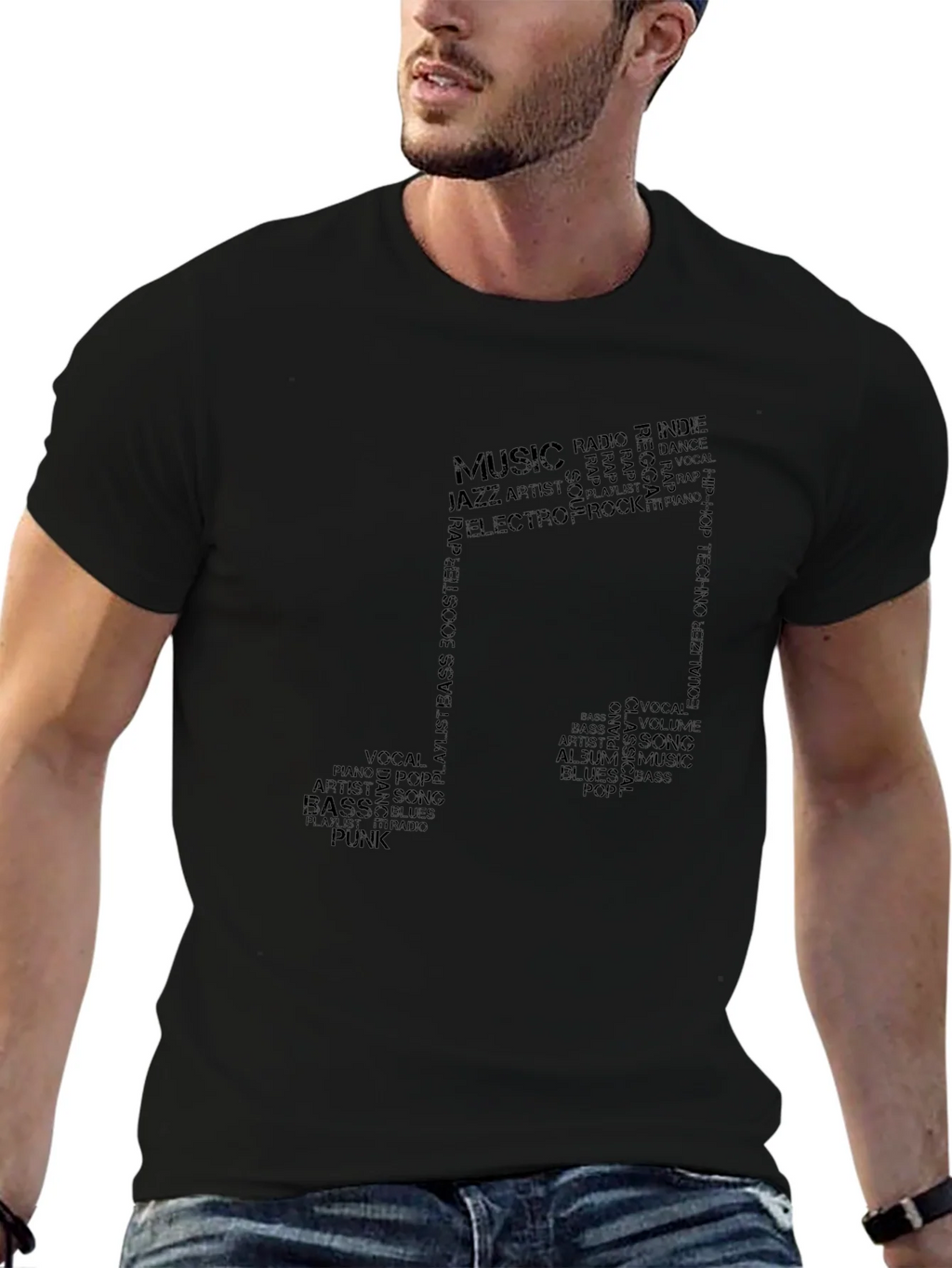 Music Note Word Art T-Shirt product image 6