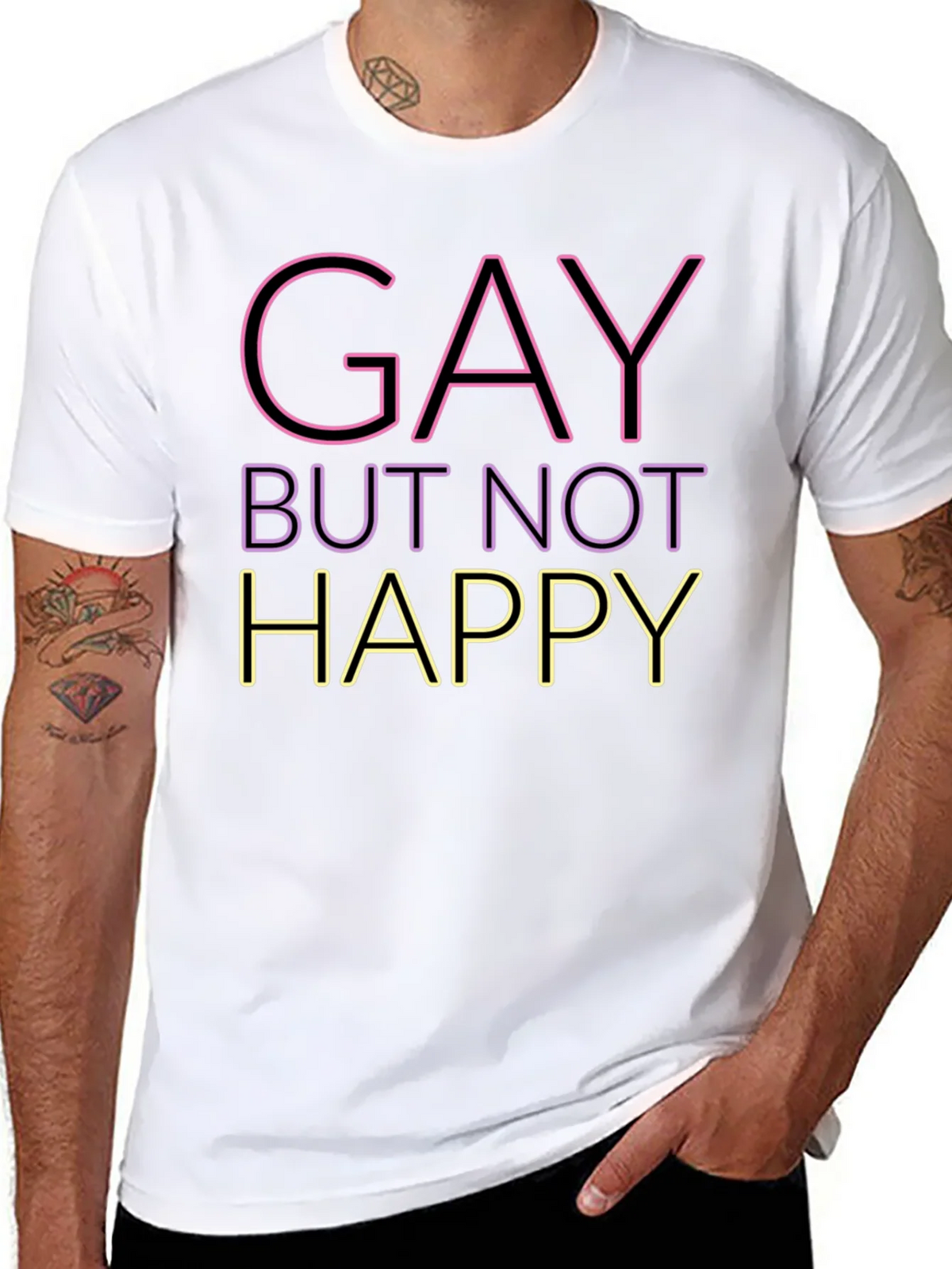 Gay But Not Happy Graphic Tee - Unisex product image 7
