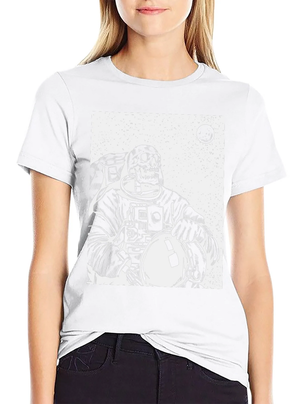 Astronaut Skeleton Graphic T-Shirt - Black product image 8