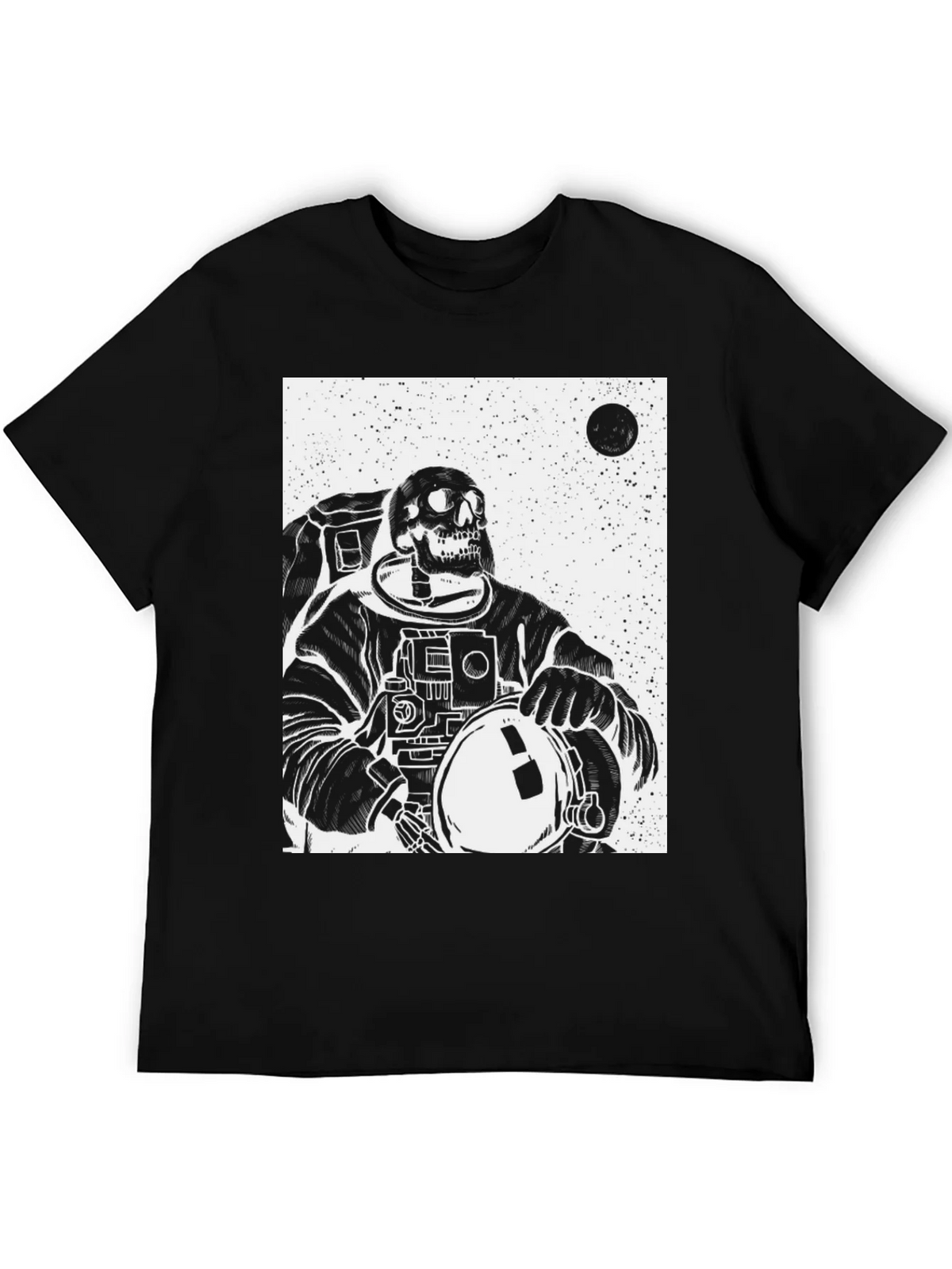 Astronaut Skeleton Graphic T-Shirt - Black product image 5