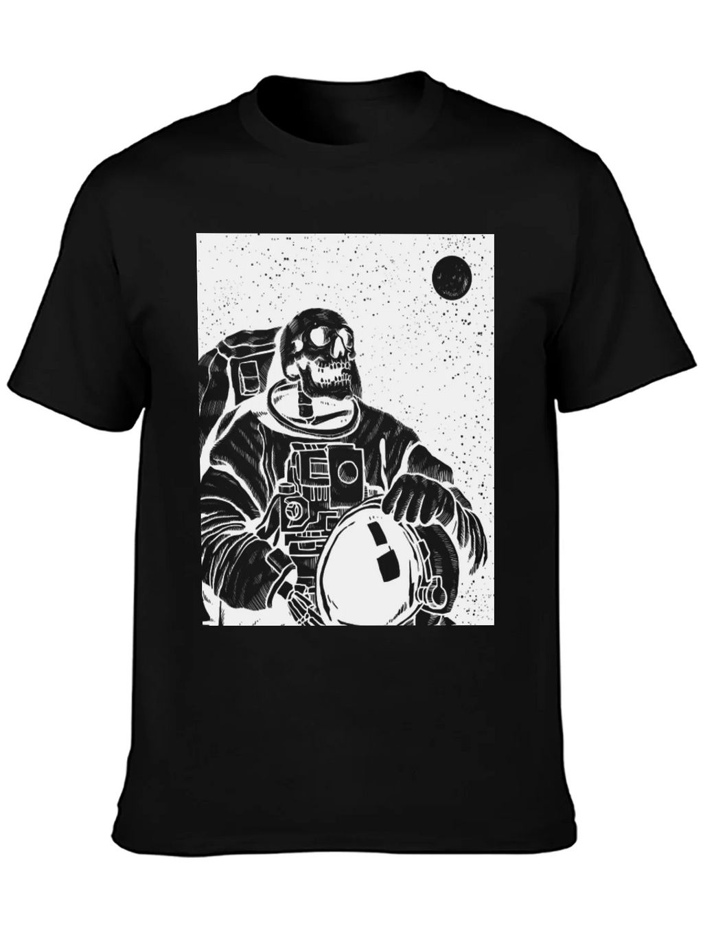 Astronaut Skeleton Graphic T-Shirt - Black product image 3