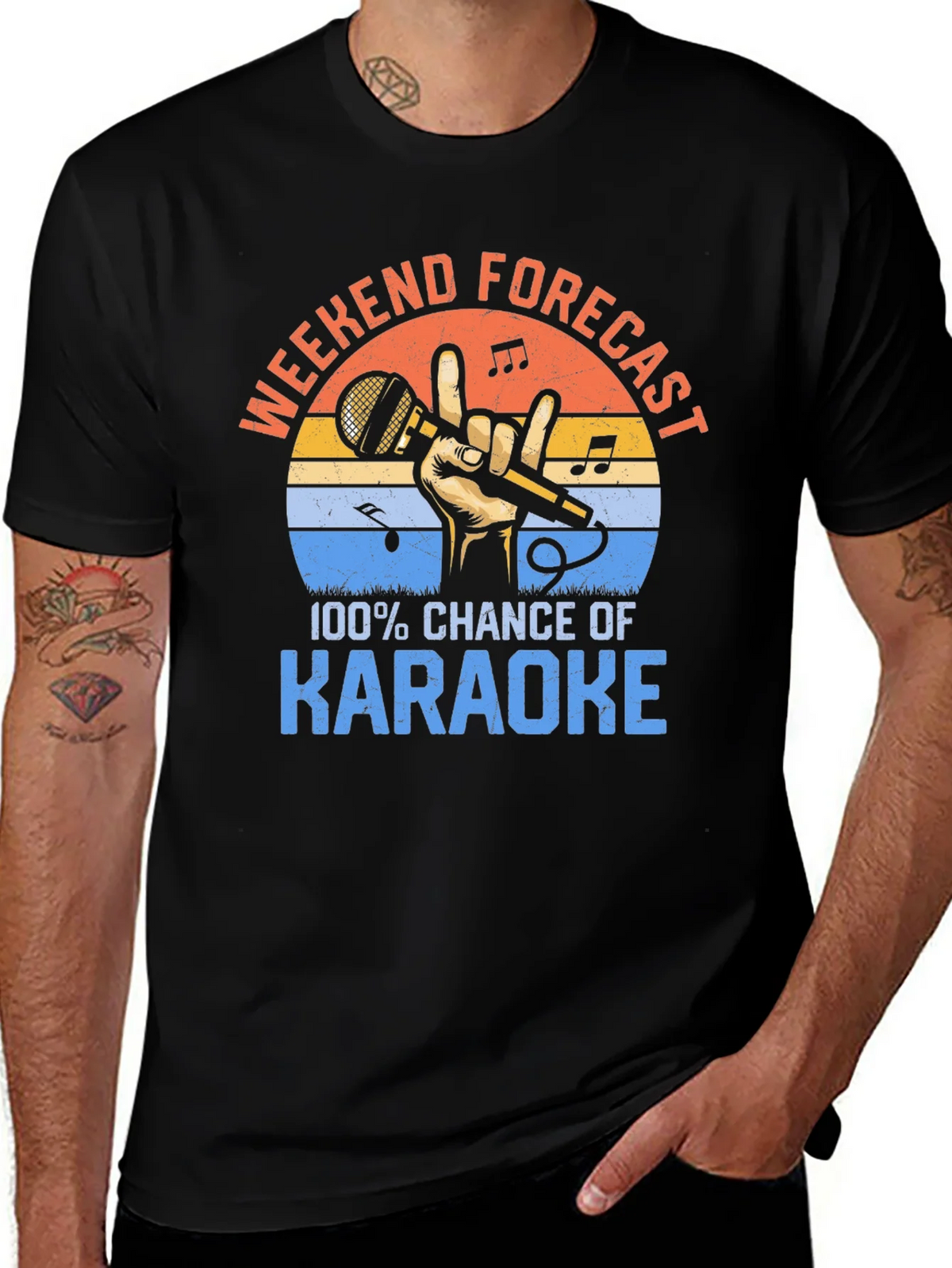Karaoke Weekend Forecast T-Shirt product image 1