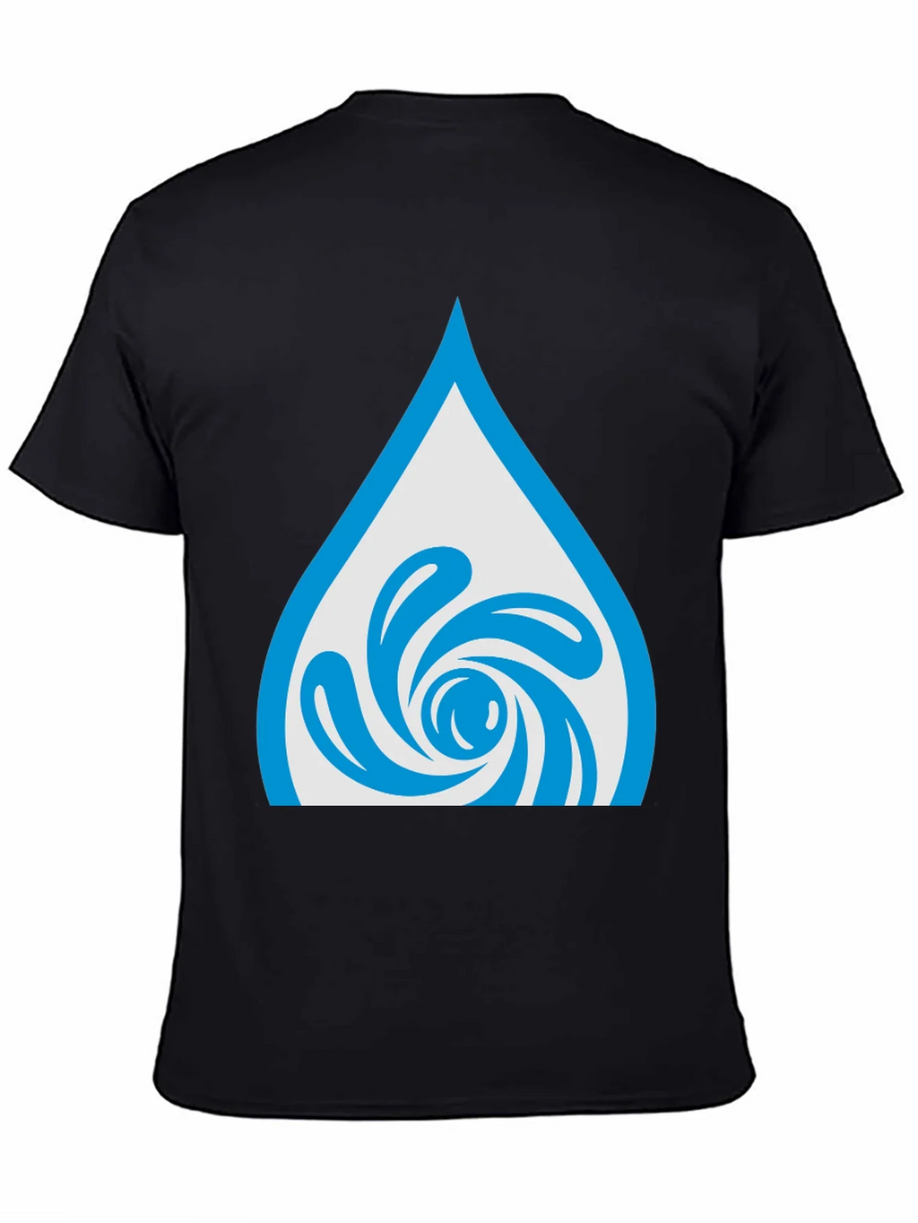 Water Drop Swirl Graphic Tee - Black Cotton Blend product image 4