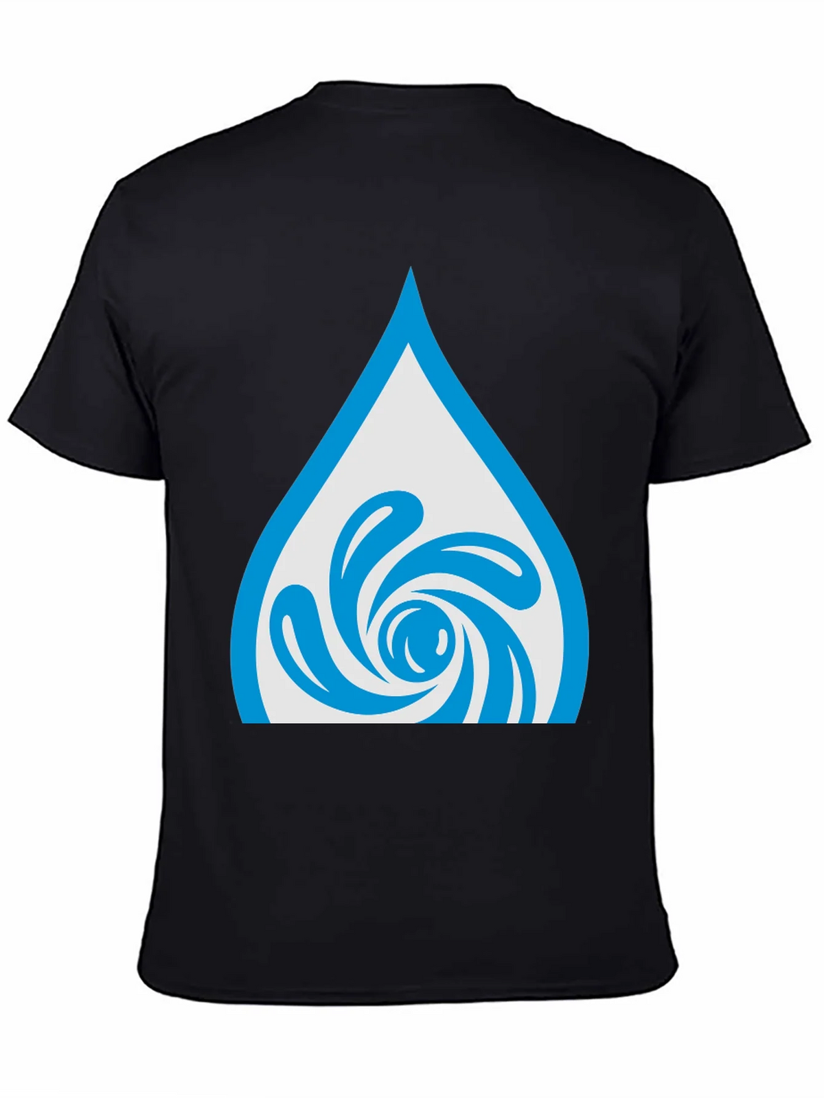 Water Drop Swirl Graphic Tee - Black Cotton Blend product image 4