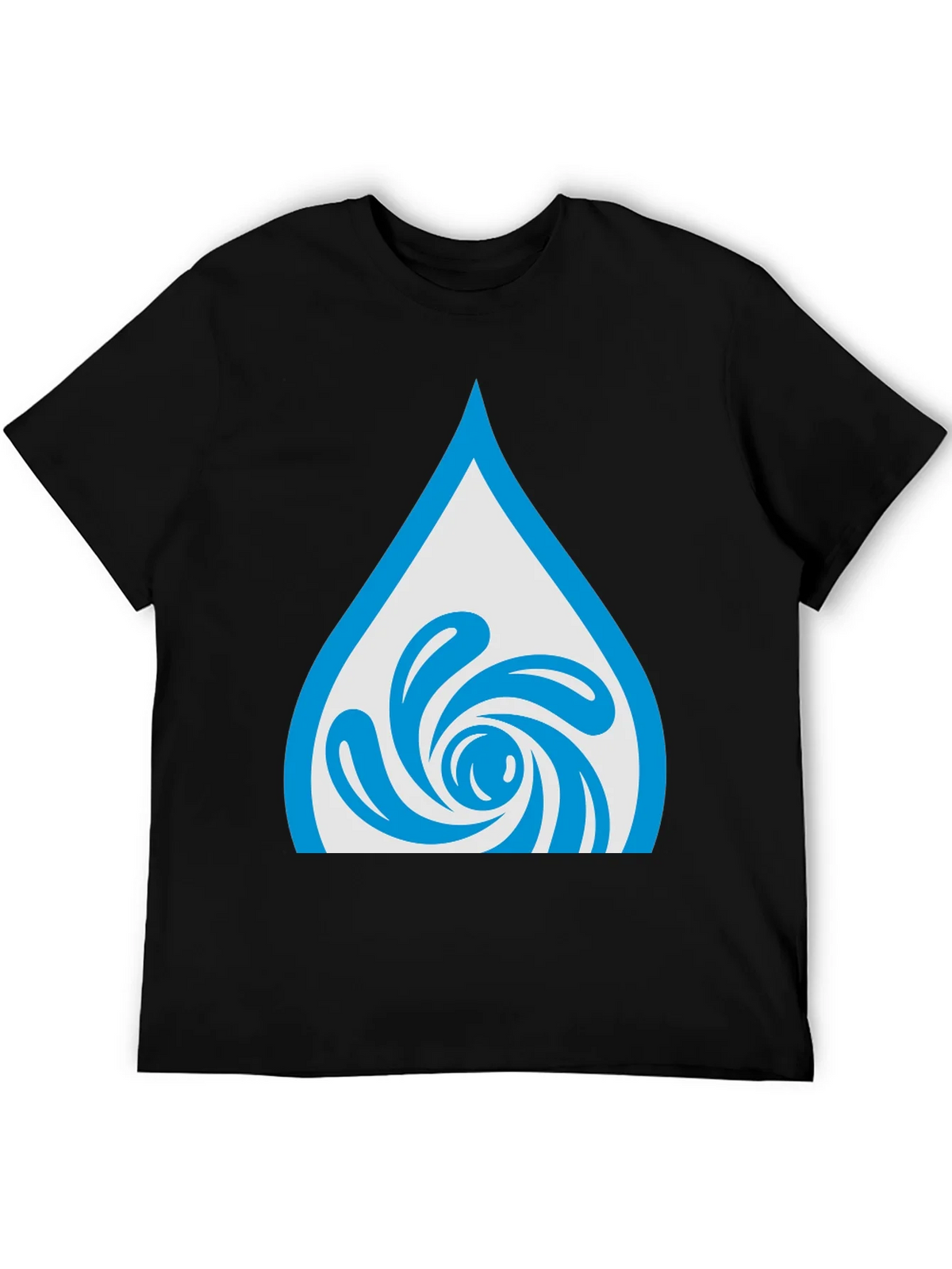 Water Drop Swirl Graphic Tee - Black Cotton Blend product image 5