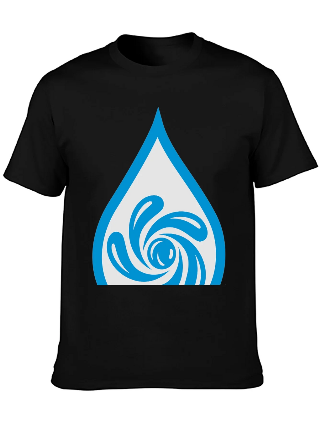 Water Drop Swirl Graphic Tee - Black Cotton Blend product image 3