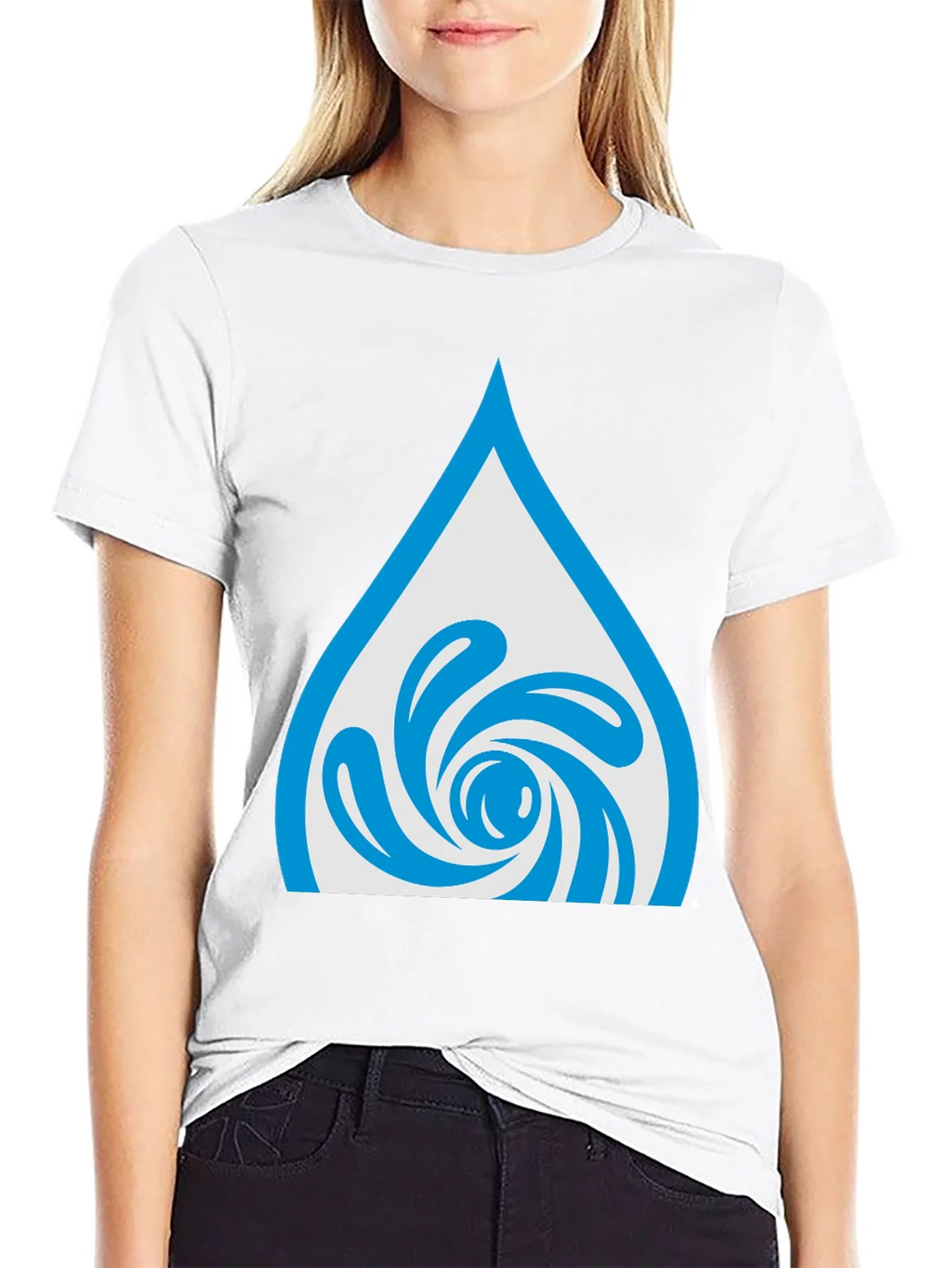 Water Drop Swirl Graphic Tee - Black Cotton Blend product image 8