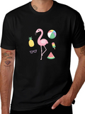 Summer Fun Graphic Tee - Flamingo & Fruit Design product image 1