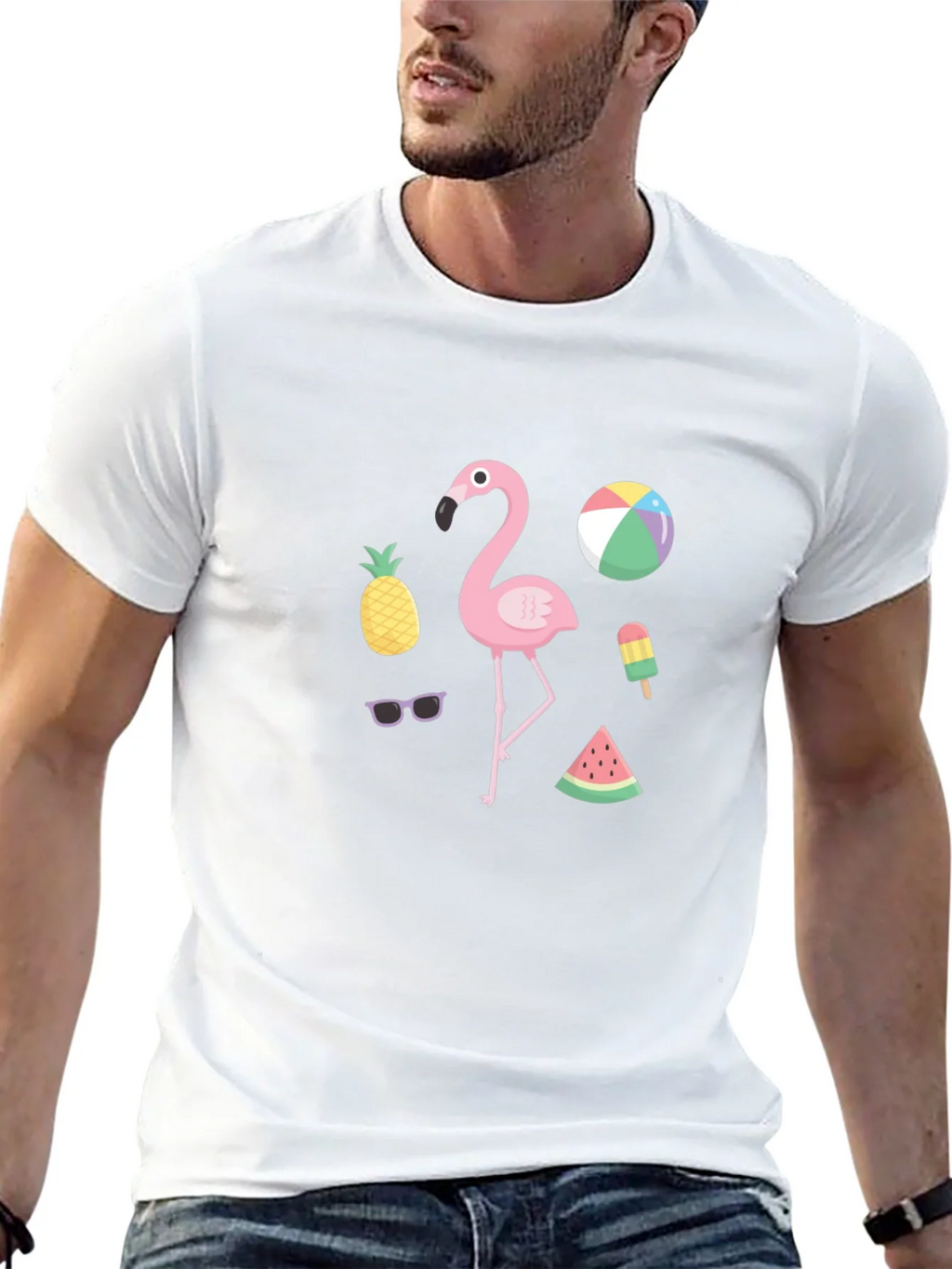 Summer Fun Graphic Tee - Flamingo & Fruit Design product image 12