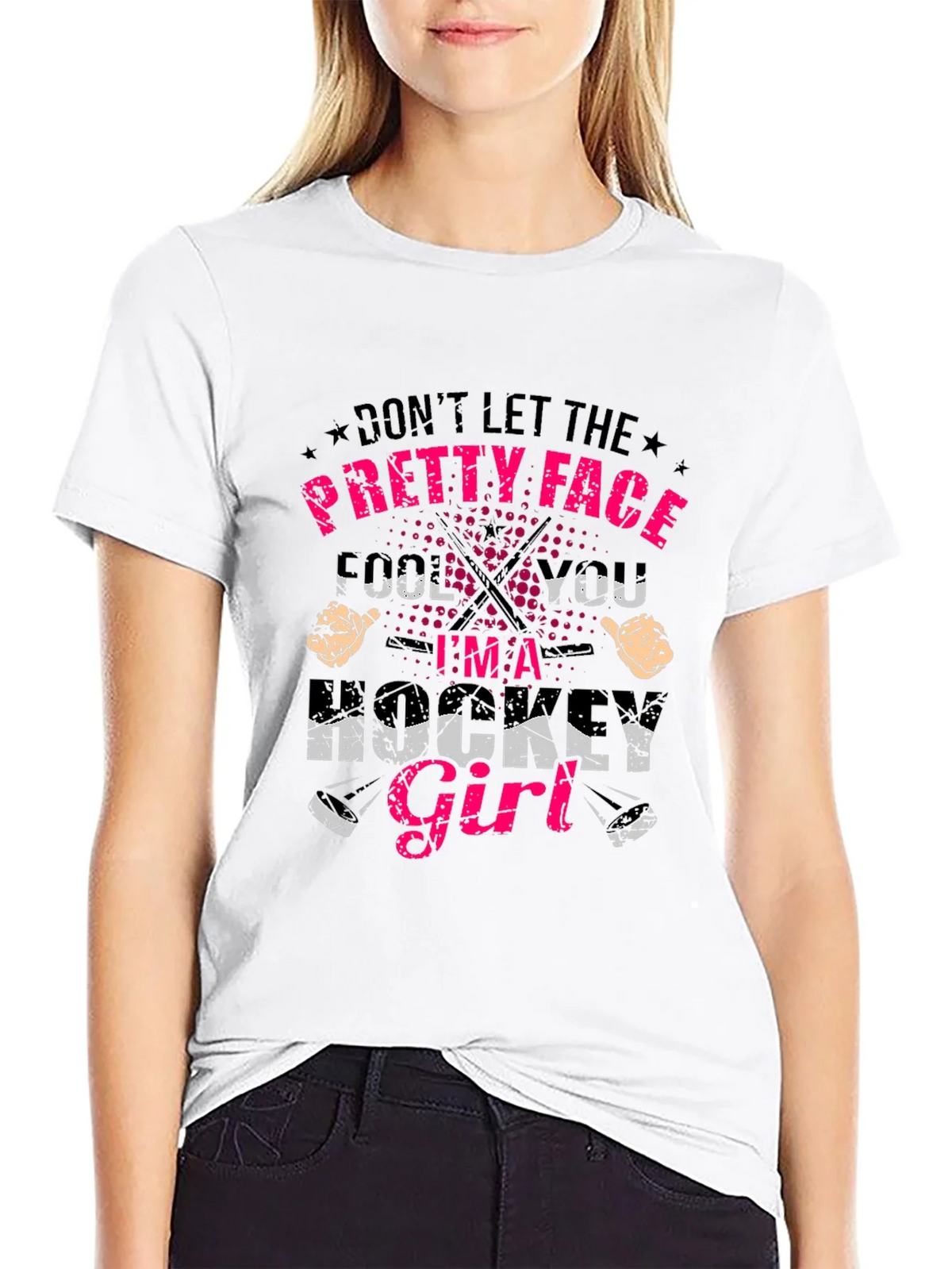 Hockey Girl T-Shirt - Dont Let the Pretty Face Fool You product image 8