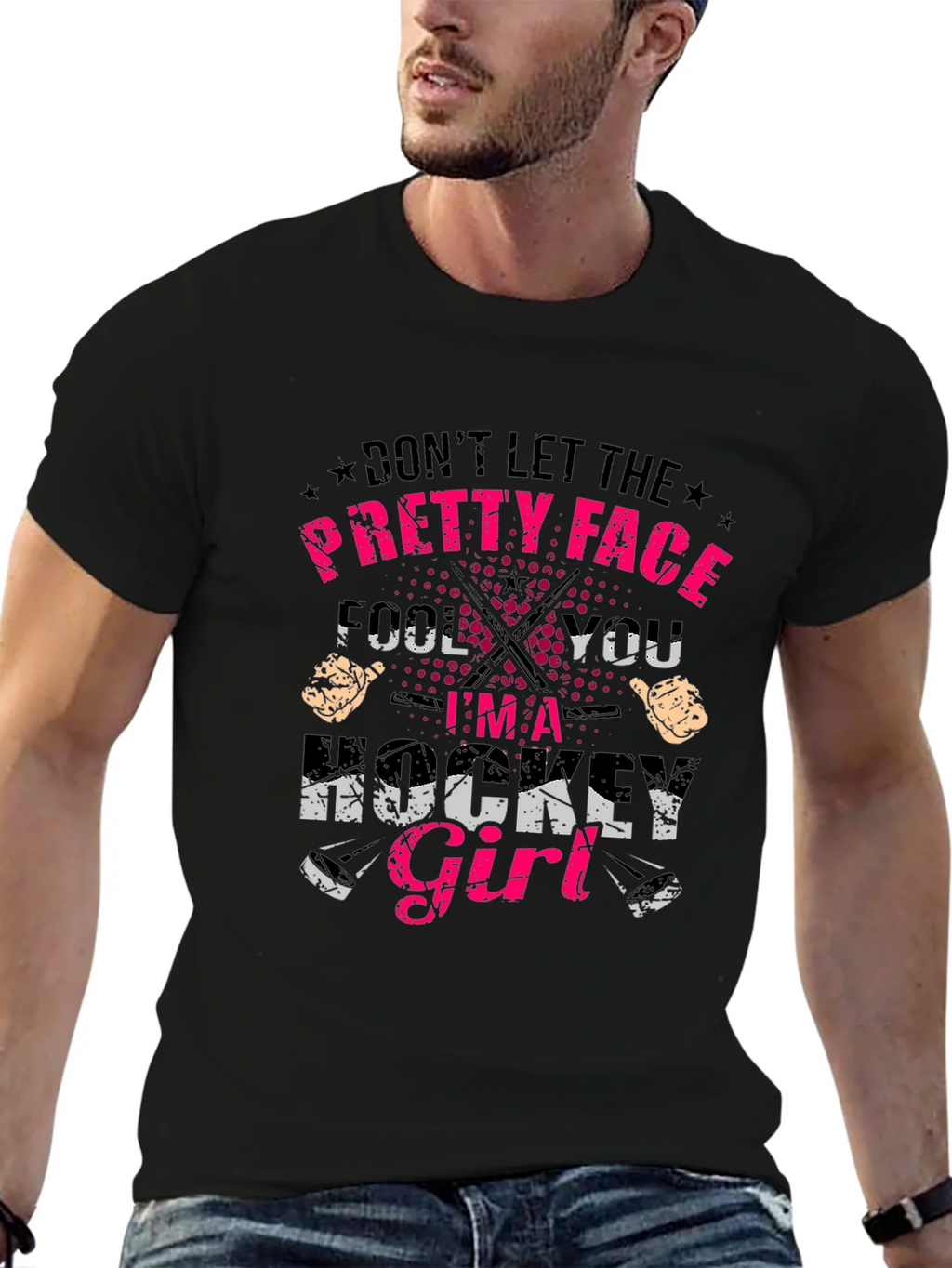 Hockey Girl T-Shirt - Dont Let the Pretty Face Fool You product image 6