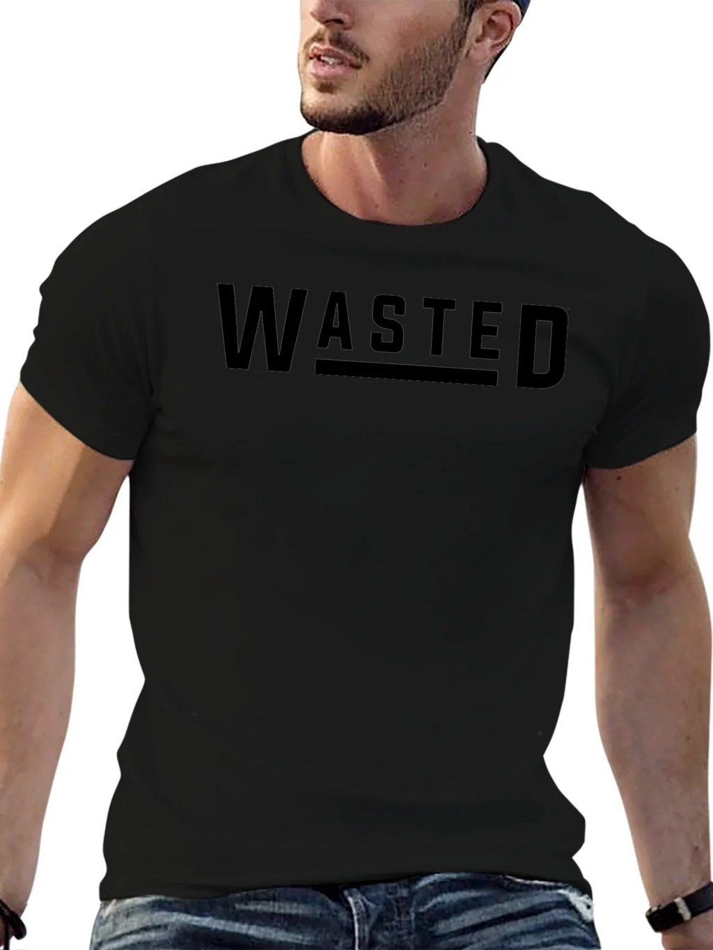 Wasted Graphic Black T-Shirt product image 9