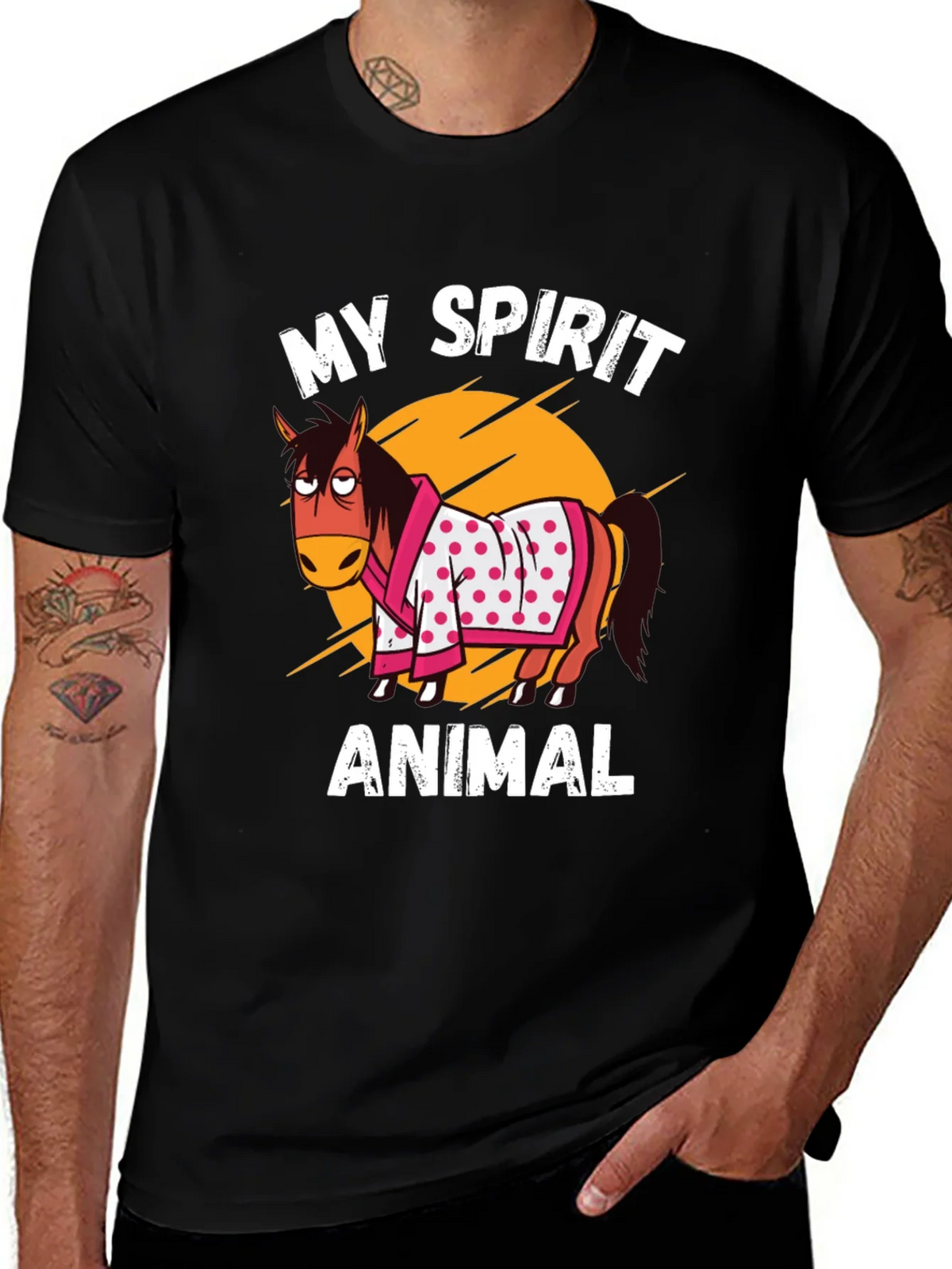 My Spirit Animal T-Shirt Horse Cartoon Graphic Tee product image 1