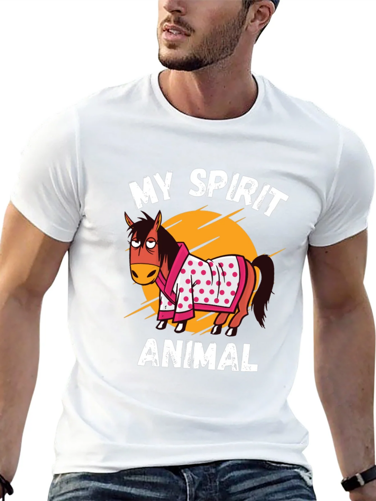 My Spirit Animal T-Shirt Horse Cartoon Graphic Tee product image 12
