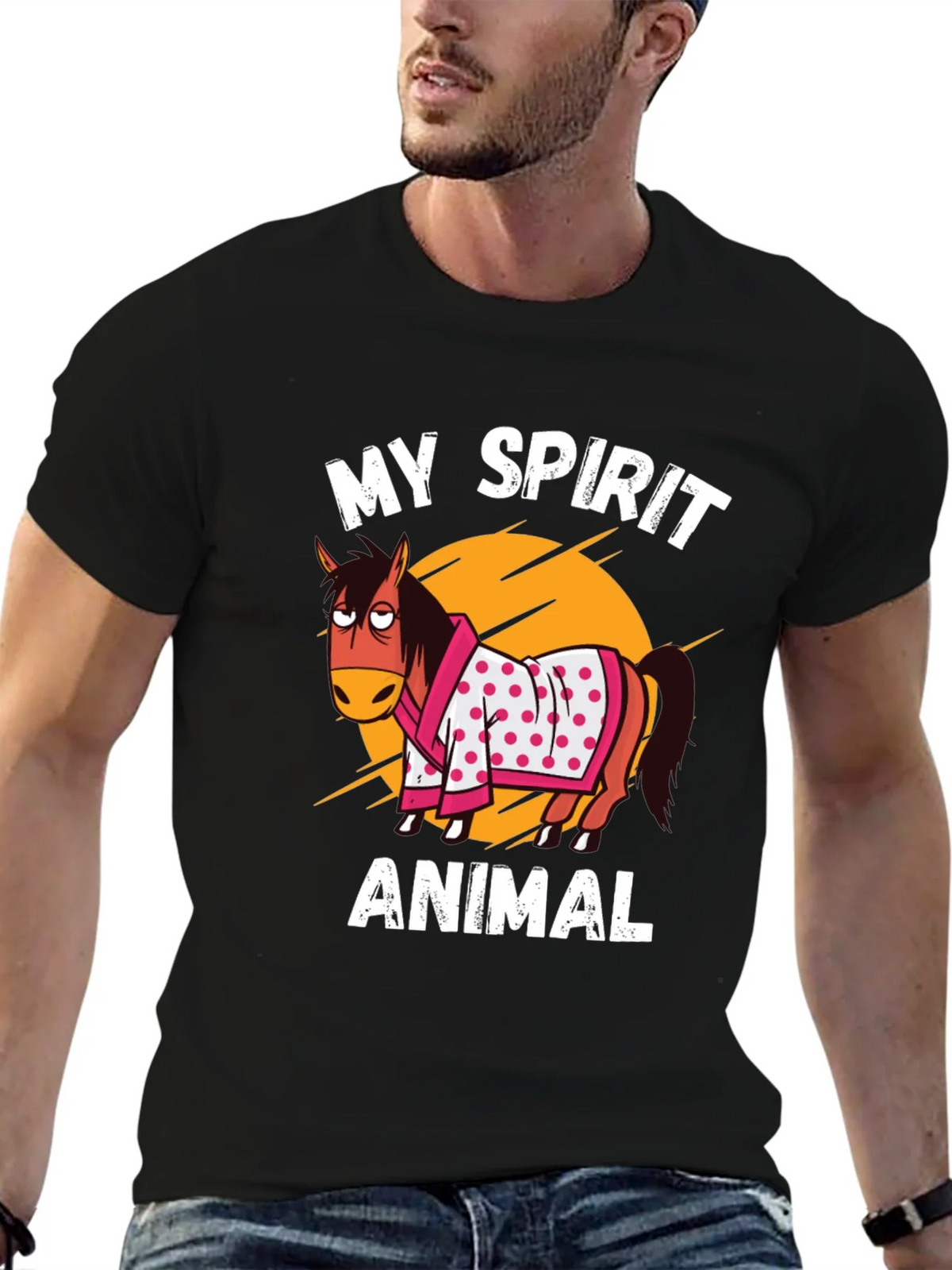 My Spirit Animal T-Shirt Horse Cartoon Graphic Tee product image 6