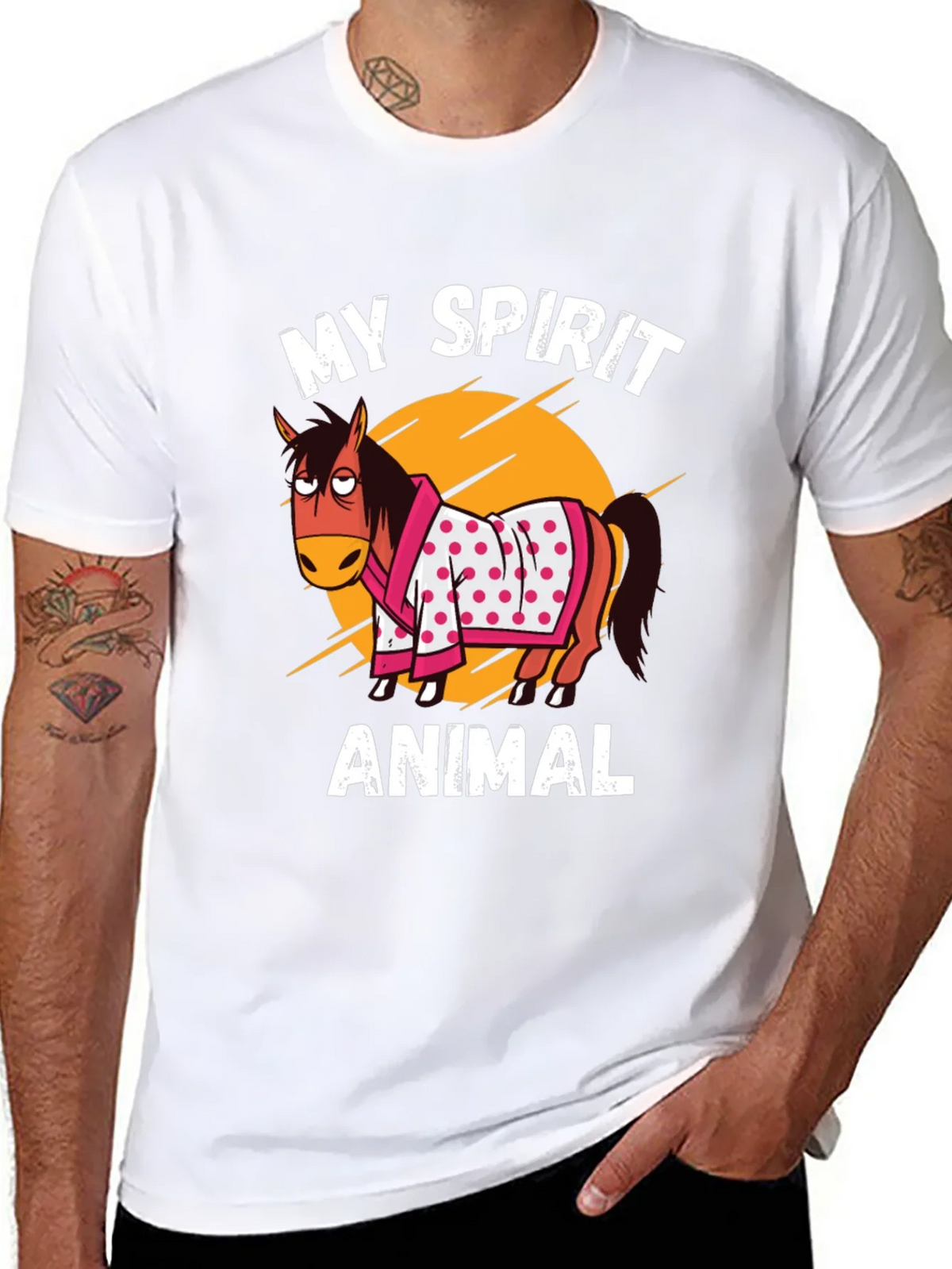 My Spirit Animal T-Shirt Horse Cartoon Graphic Tee product image 7