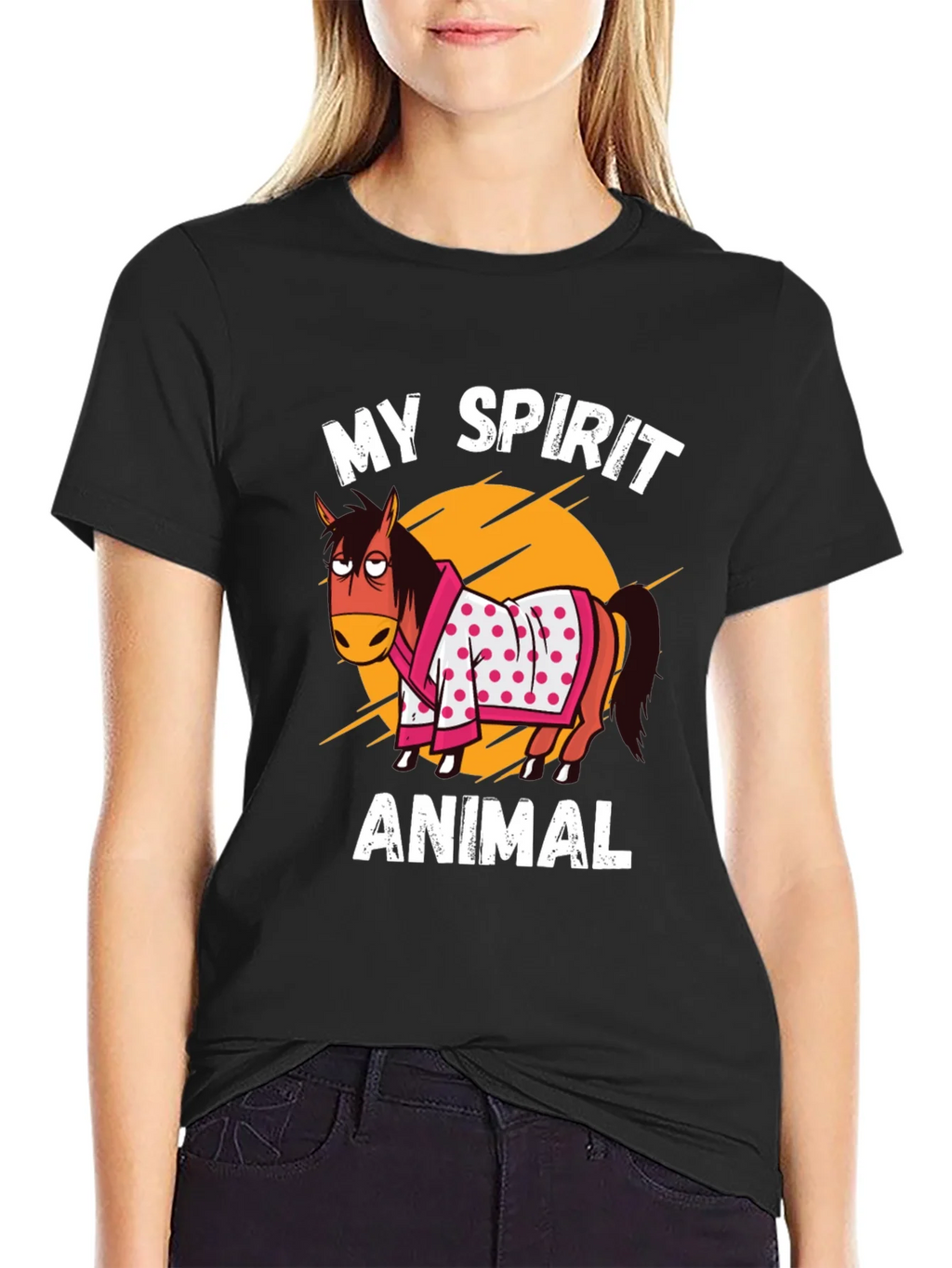 My Spirit Animal T-Shirt Horse Cartoon Graphic Tee product image 2