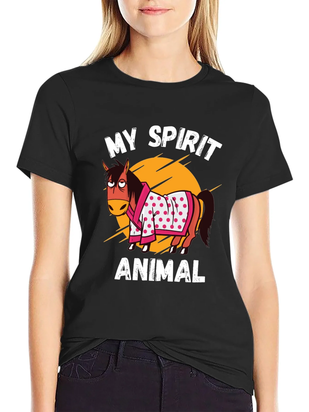 My Spirit Animal T-Shirt Horse Cartoon Graphic Tee product image 2